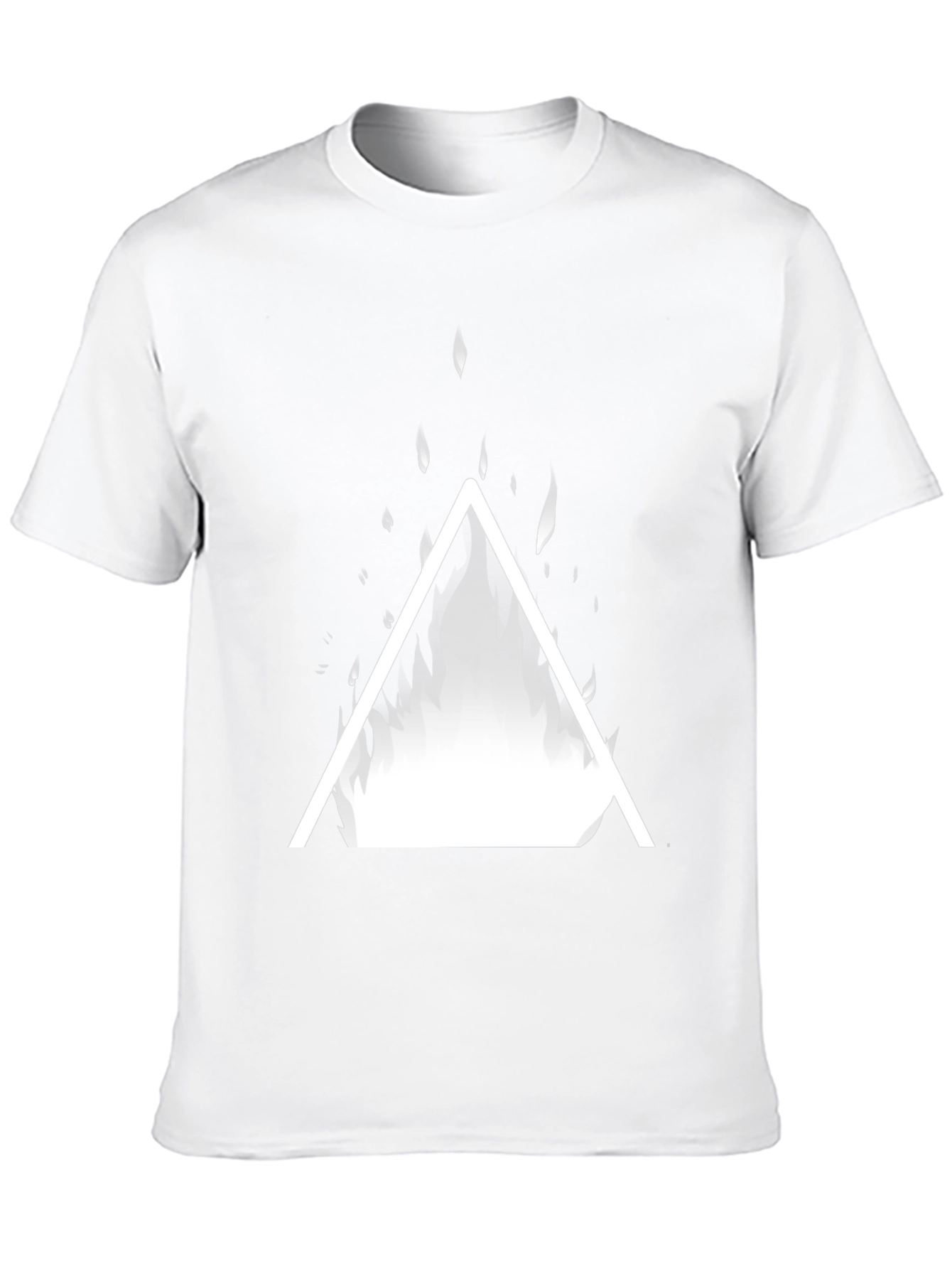 Black Geometric Fire Triangle Graphic Tee view 10