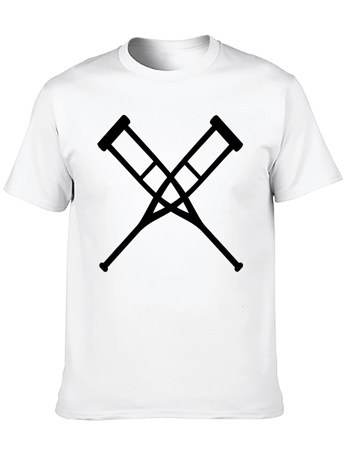 Black Criss Cross Crutches Black T-Shirt view 10