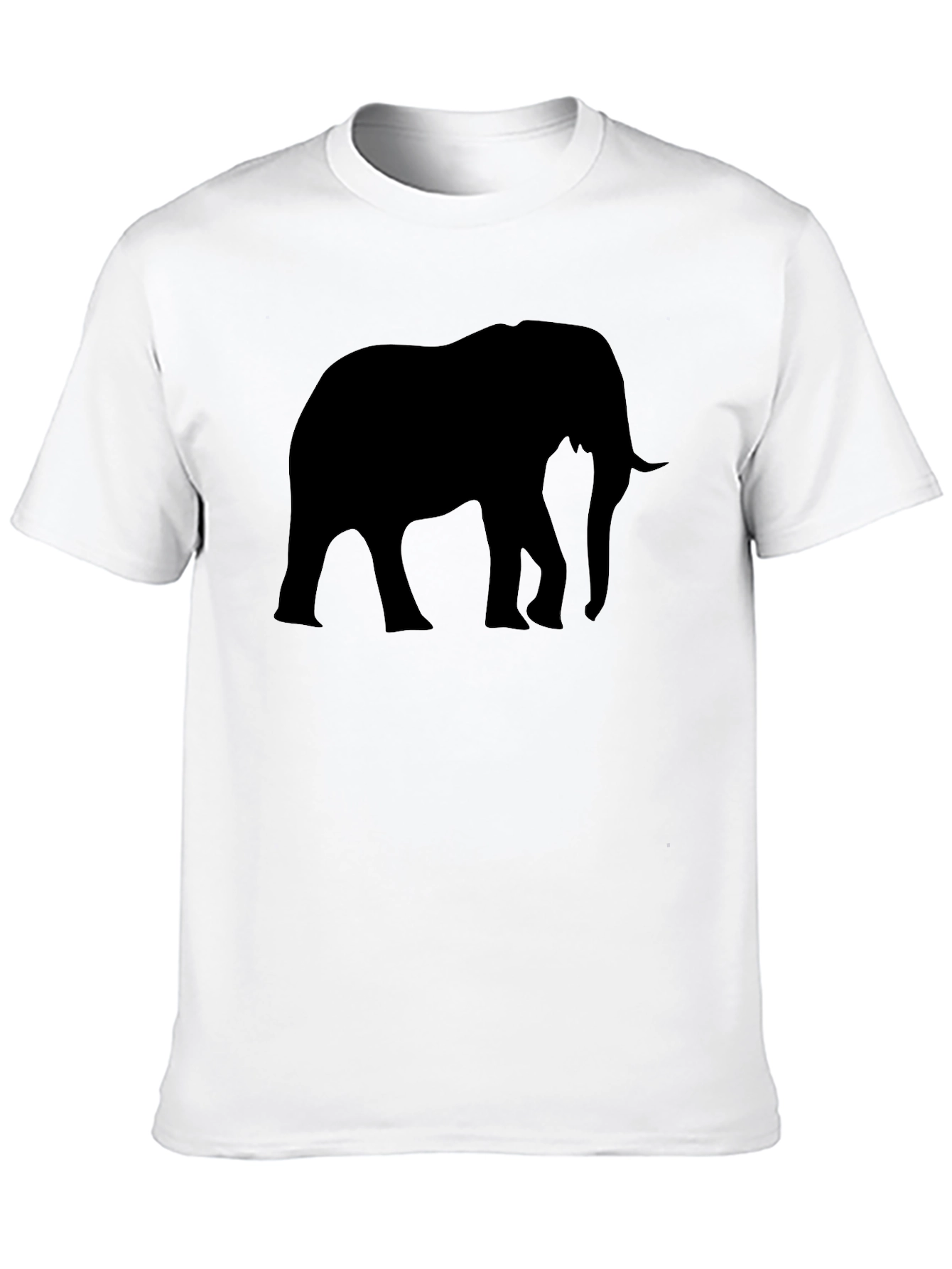 Black Elephant Silhouette Graphic Tee - Black Cotton Blend view 10