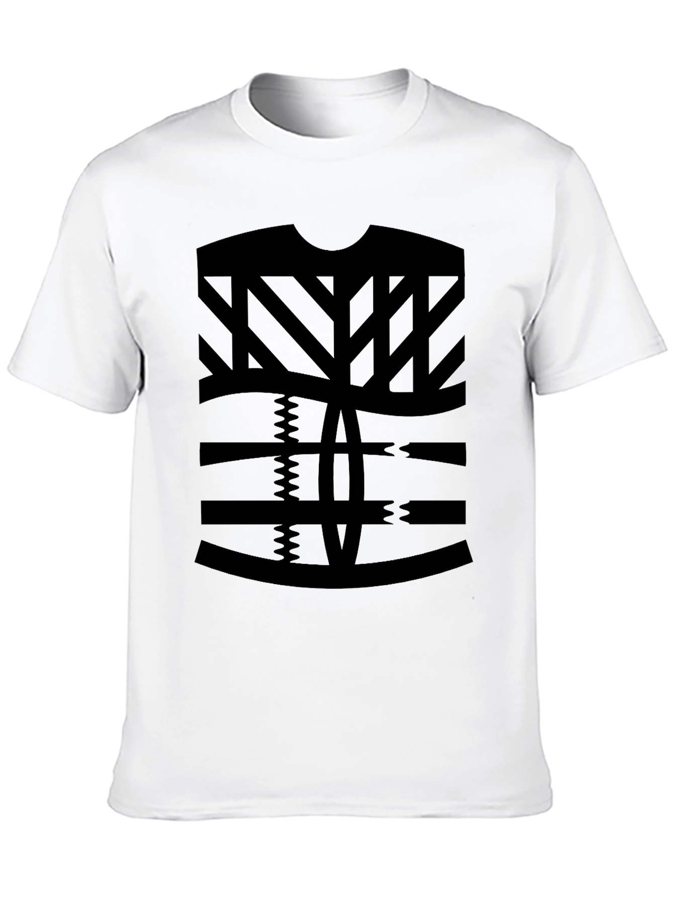 Black Abstract Pattern Black T-Shirt view 10