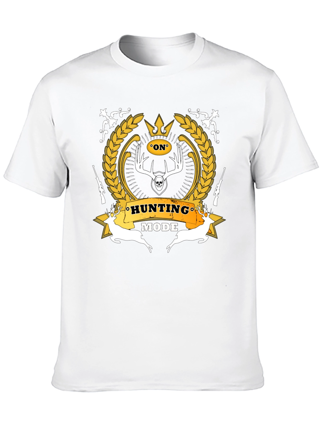 Black Hunting Mode Black Graphic T-Shirt view 10