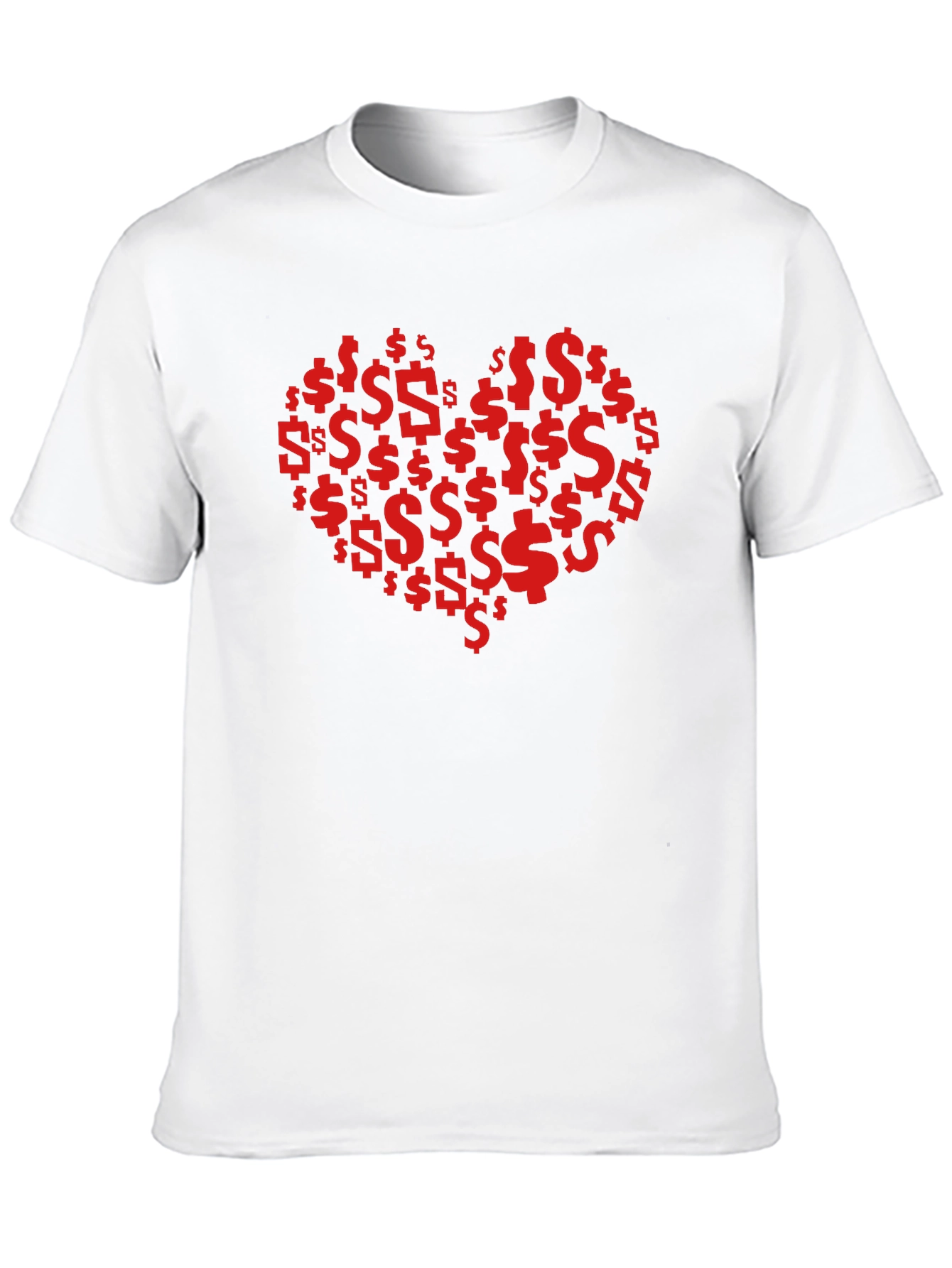 Black Money Heart Tee - Love of Wealth Graphic T-Shirt view 10
