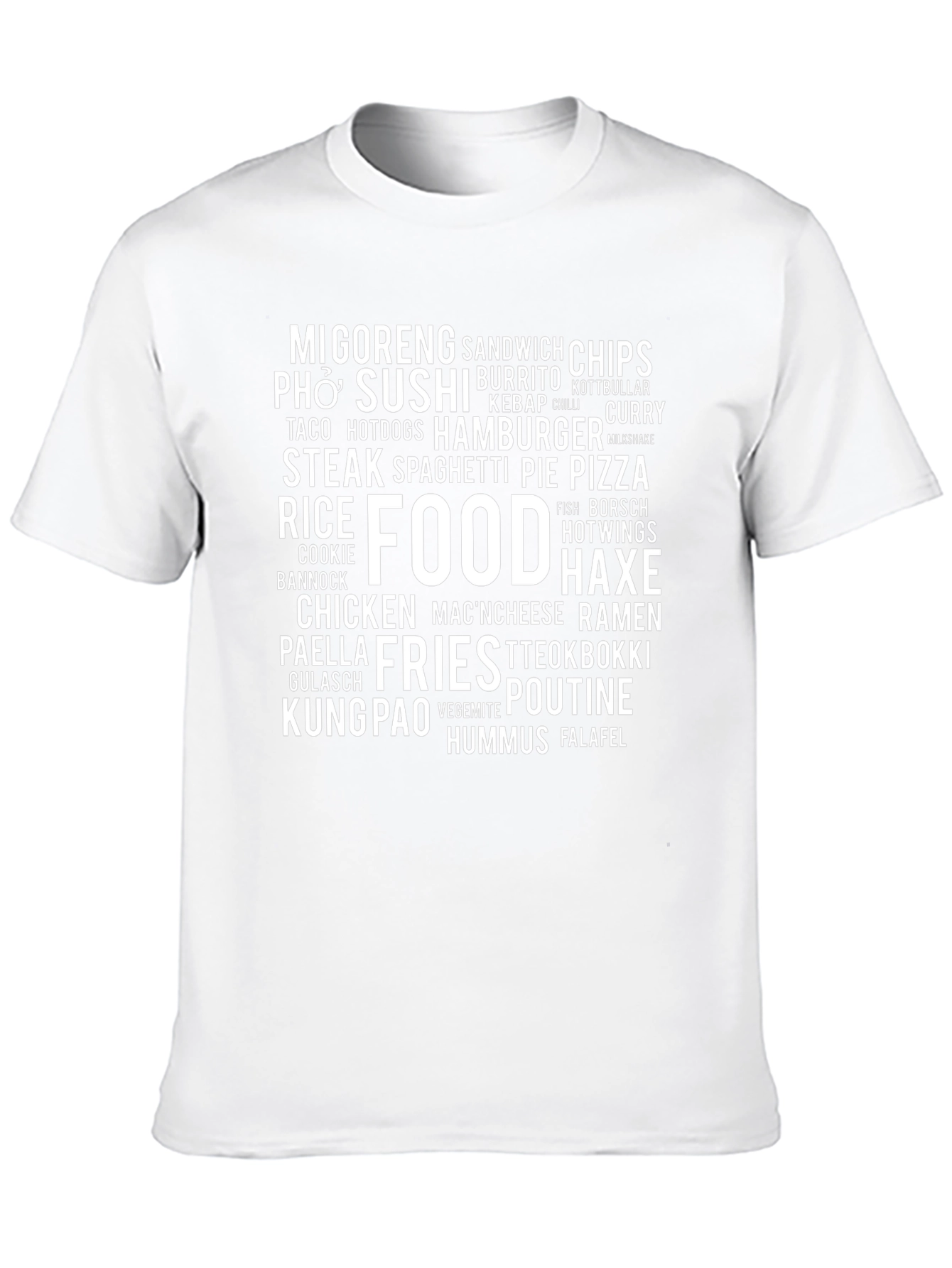 Black Food Lover's T-Shirt - Delicious Word Cloud Tee view 10