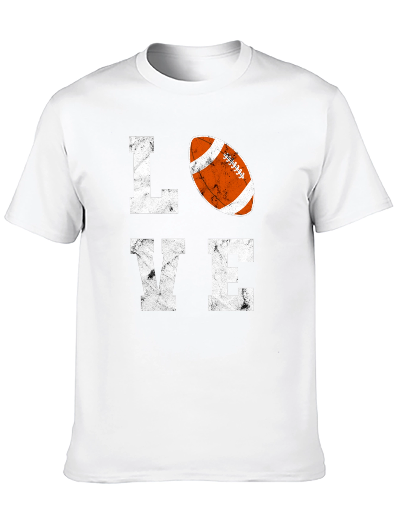 Black LOVE Football Graphic T-Shirt, Black Cotton Blend Tee view 10