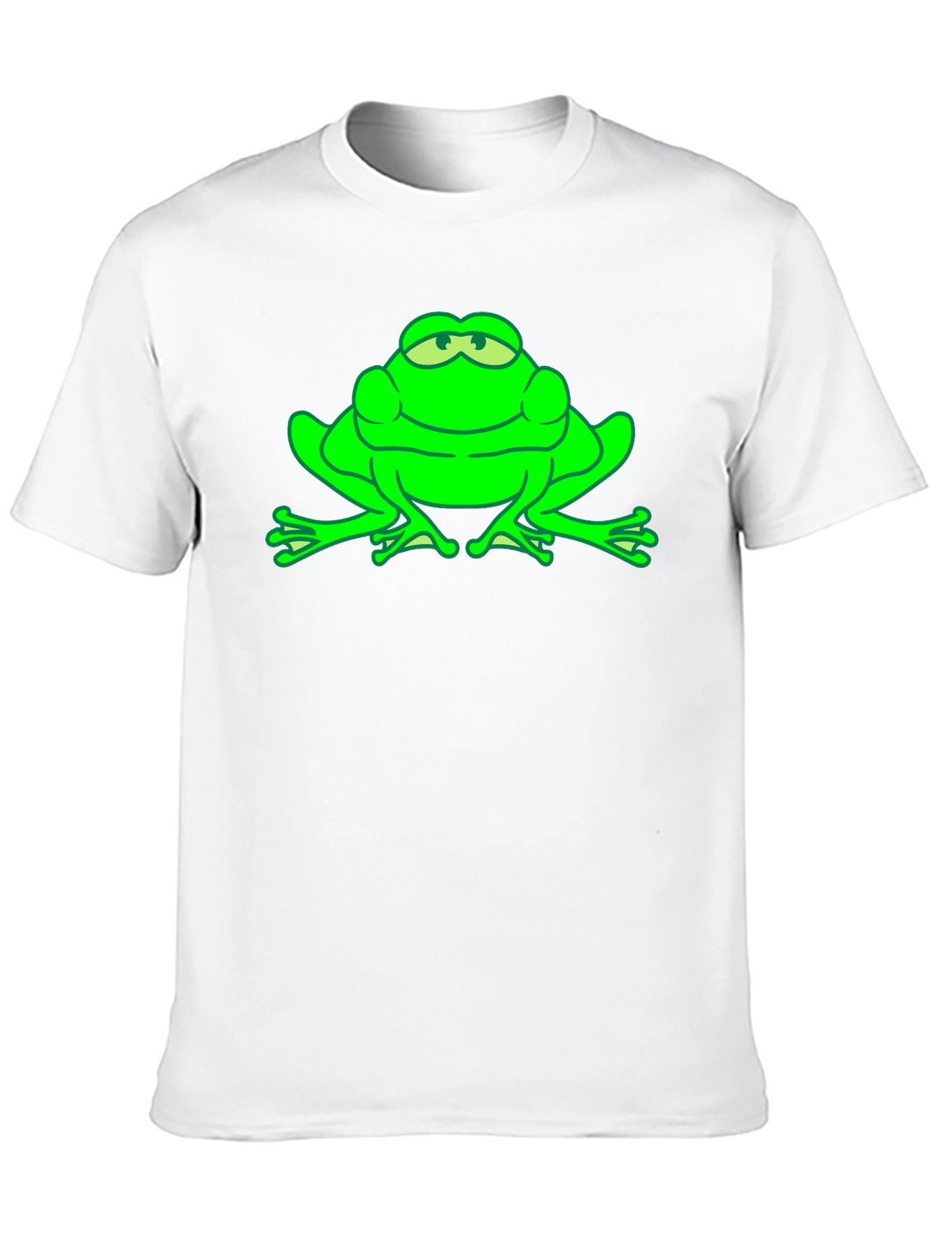 Black Green Frog Graphic Tee - Funny Animal T-Shirt view 10