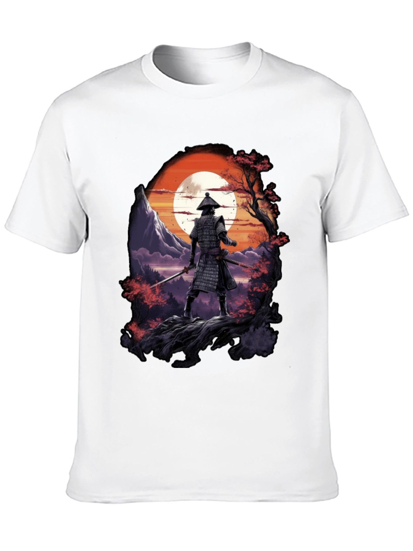 Black Samurai Sunset Black T-Shirt view 10