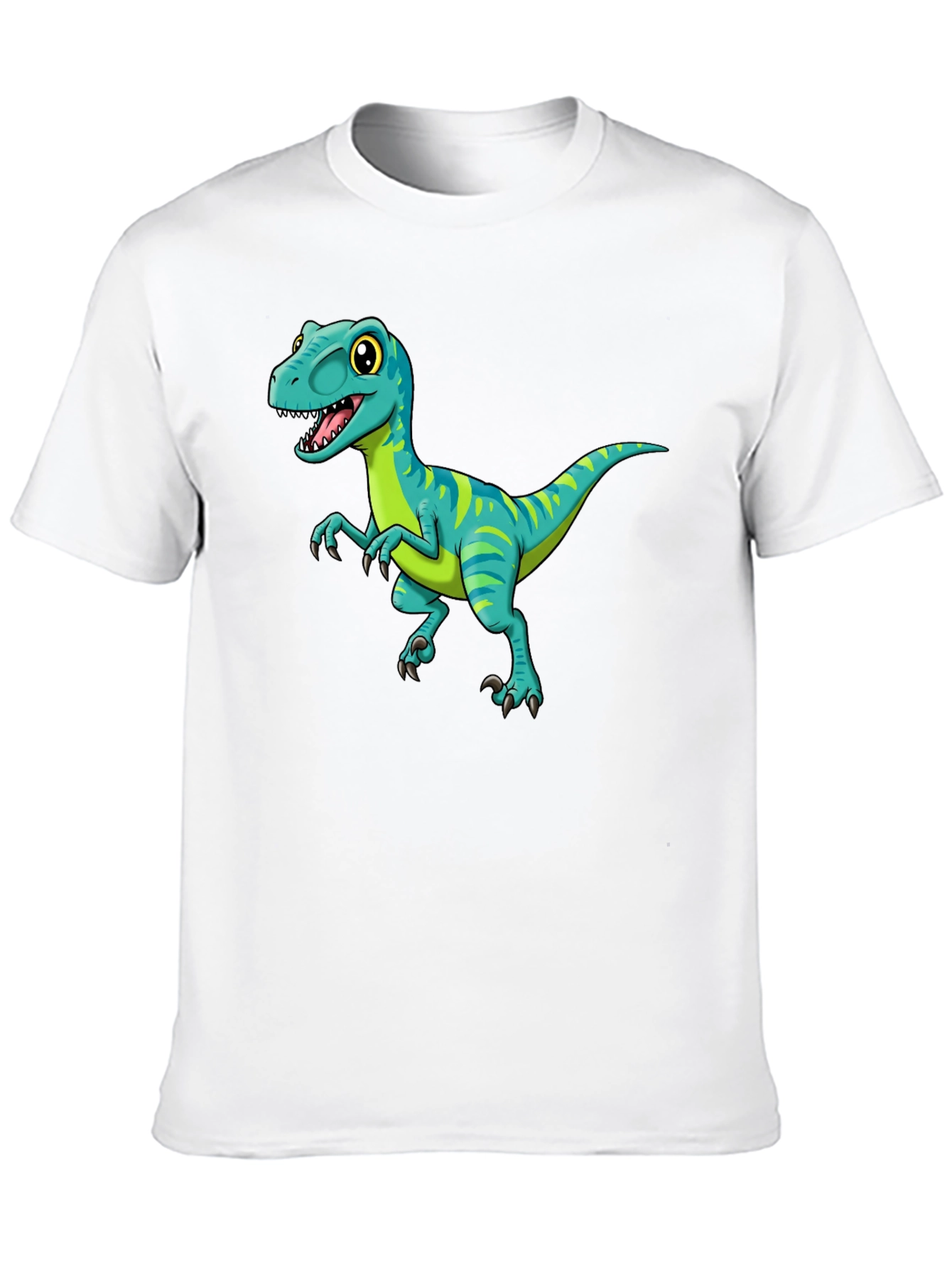 Black Cartoon Dinosaur Graphic Tee - Black view 10