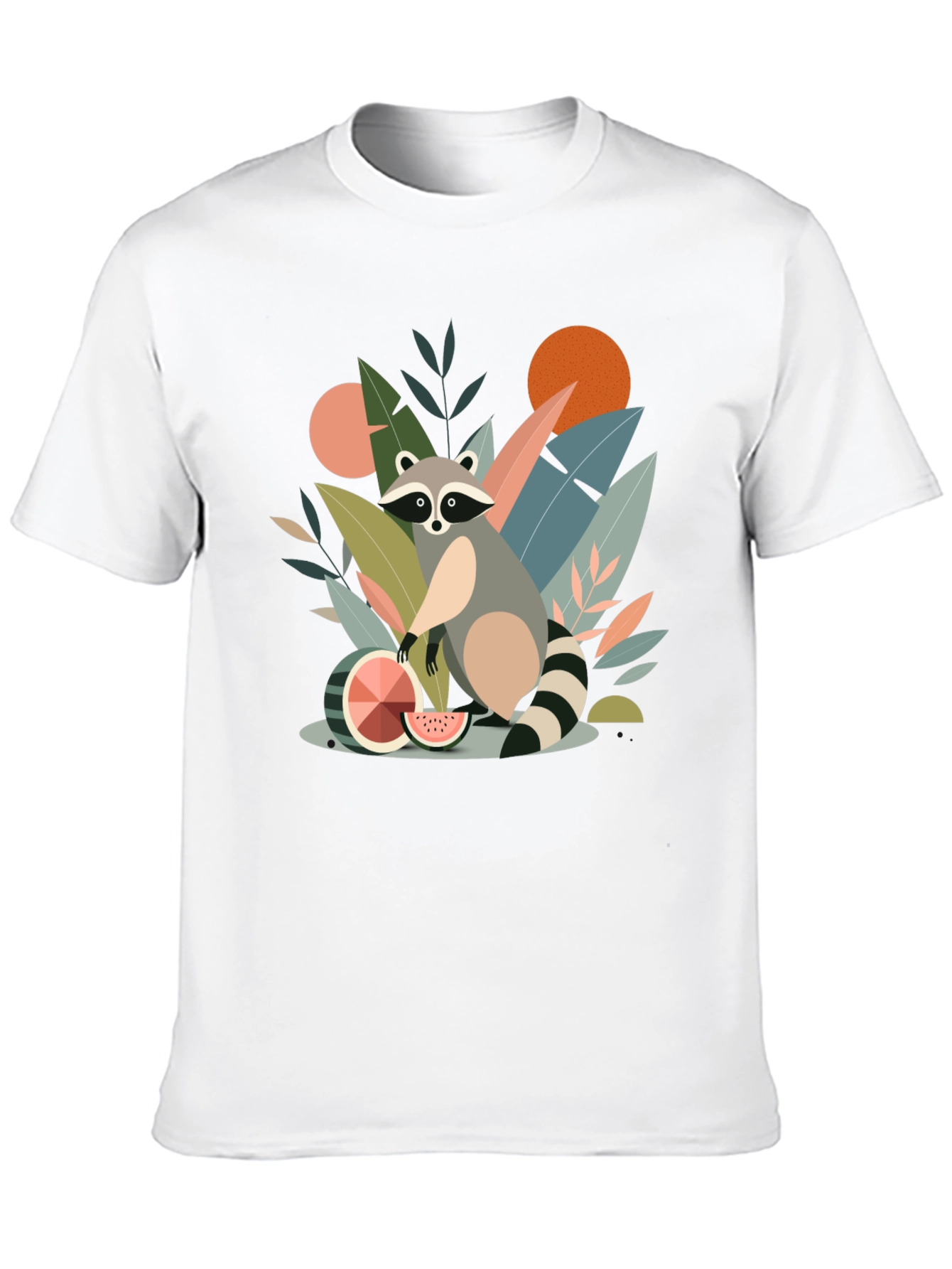 Black Whimsical Raccoon Graphic T-Shirt - Unique Design view 10