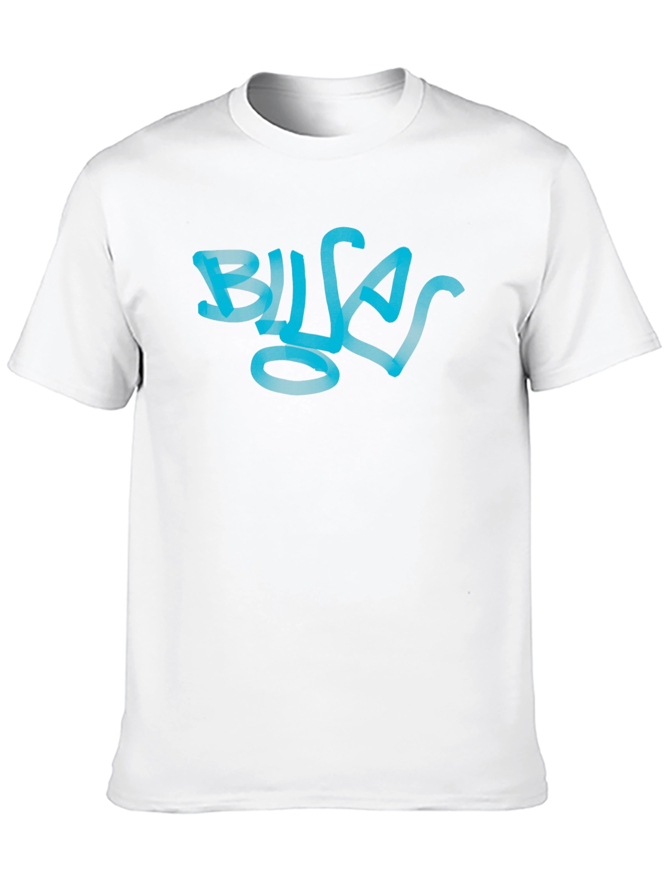 Black Men's Black Graphic Tee - Blue Graffiti Design view 10