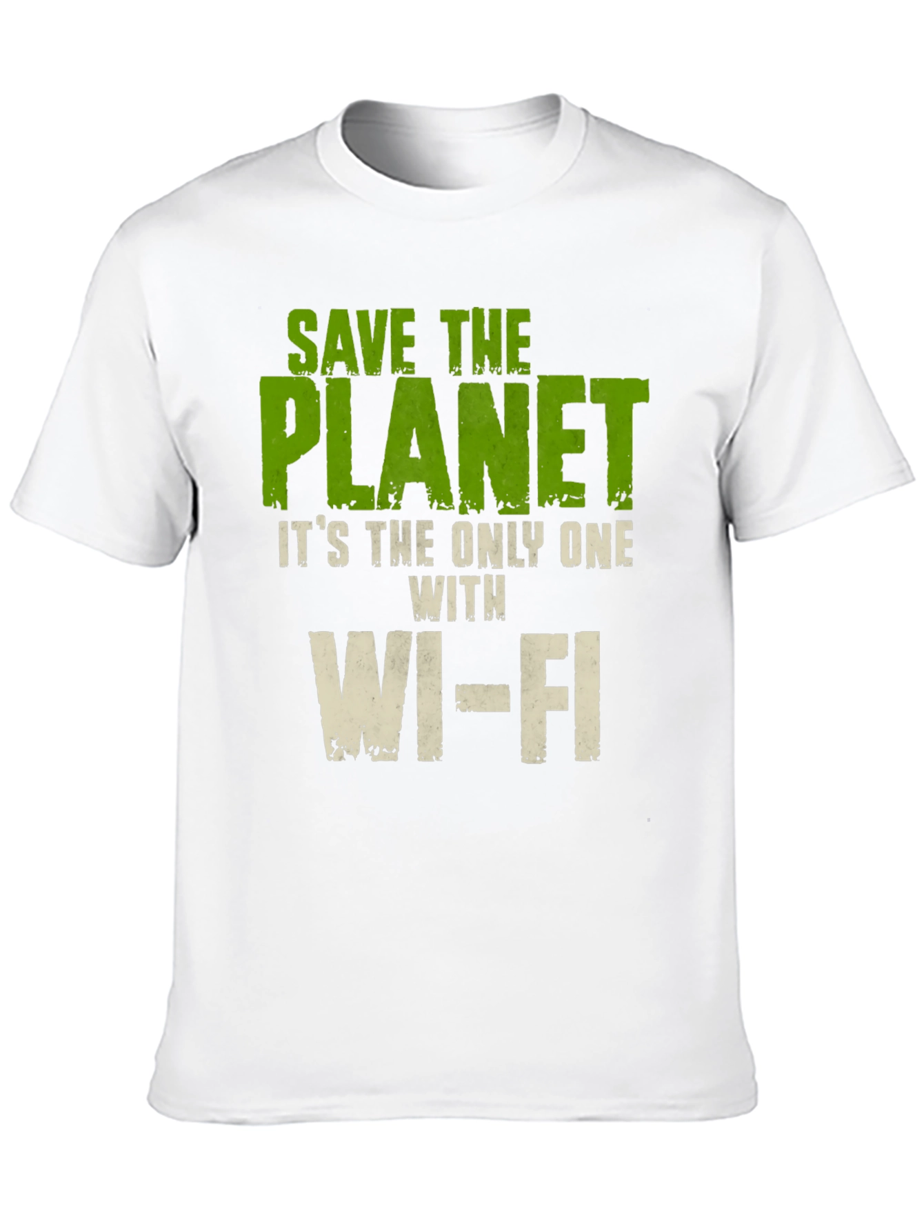 Black Save the Planet T-Shirt - Wi-Fi Humor Tee view 10