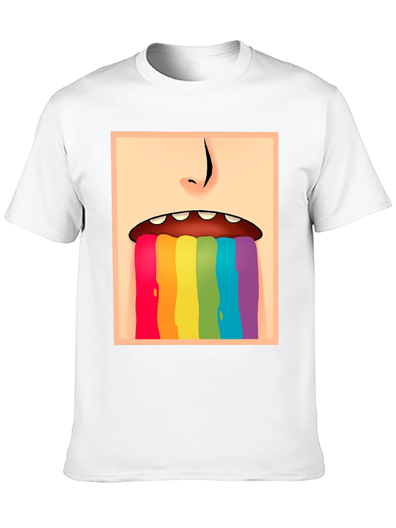 Black Rainbow Vomit Graphic Tee - Black Cotton Comfort view 10