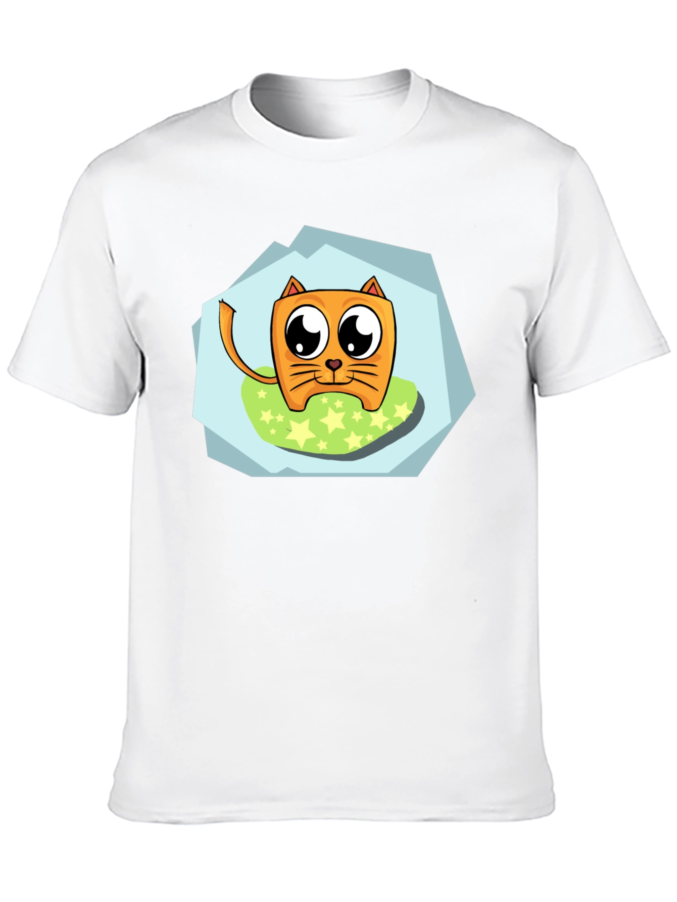 Black Cartoon Cat Graphic Tee - Black Casual Shirt view 10