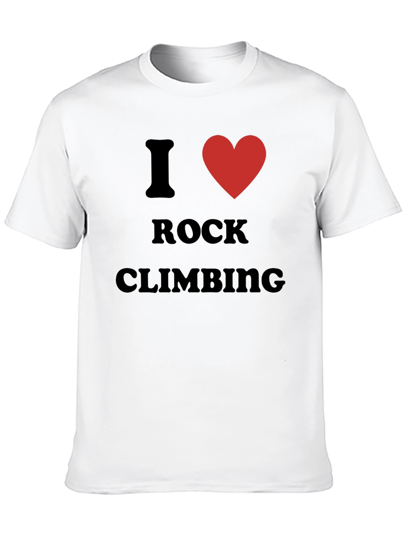 Black I Love Rock Climbing T-Shirt - Black Cotton Tee view 10