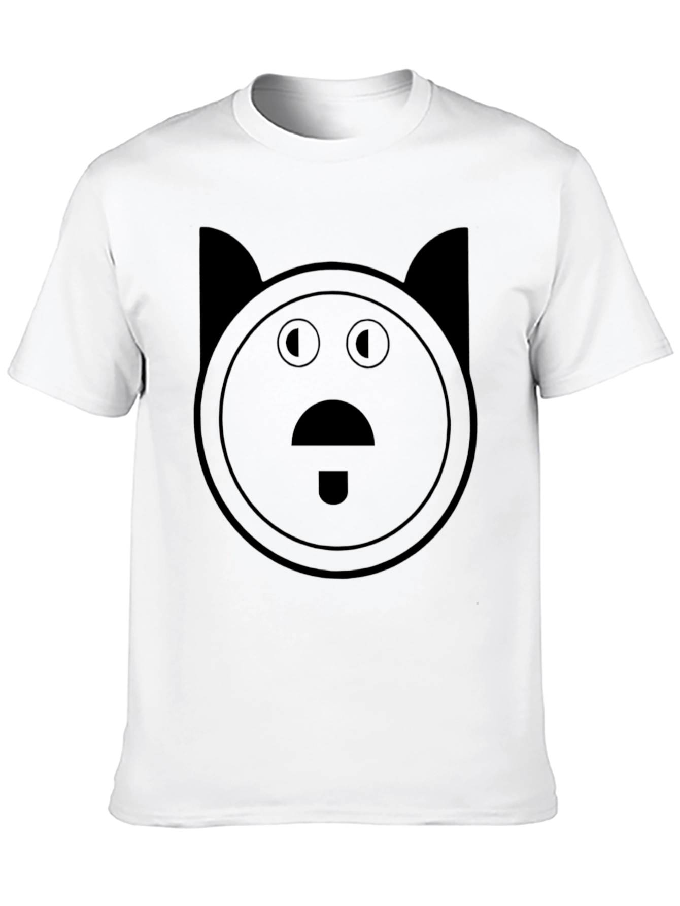 Black Abstract Cat Graphic T-Shirt - Black Cotton Tee view 10