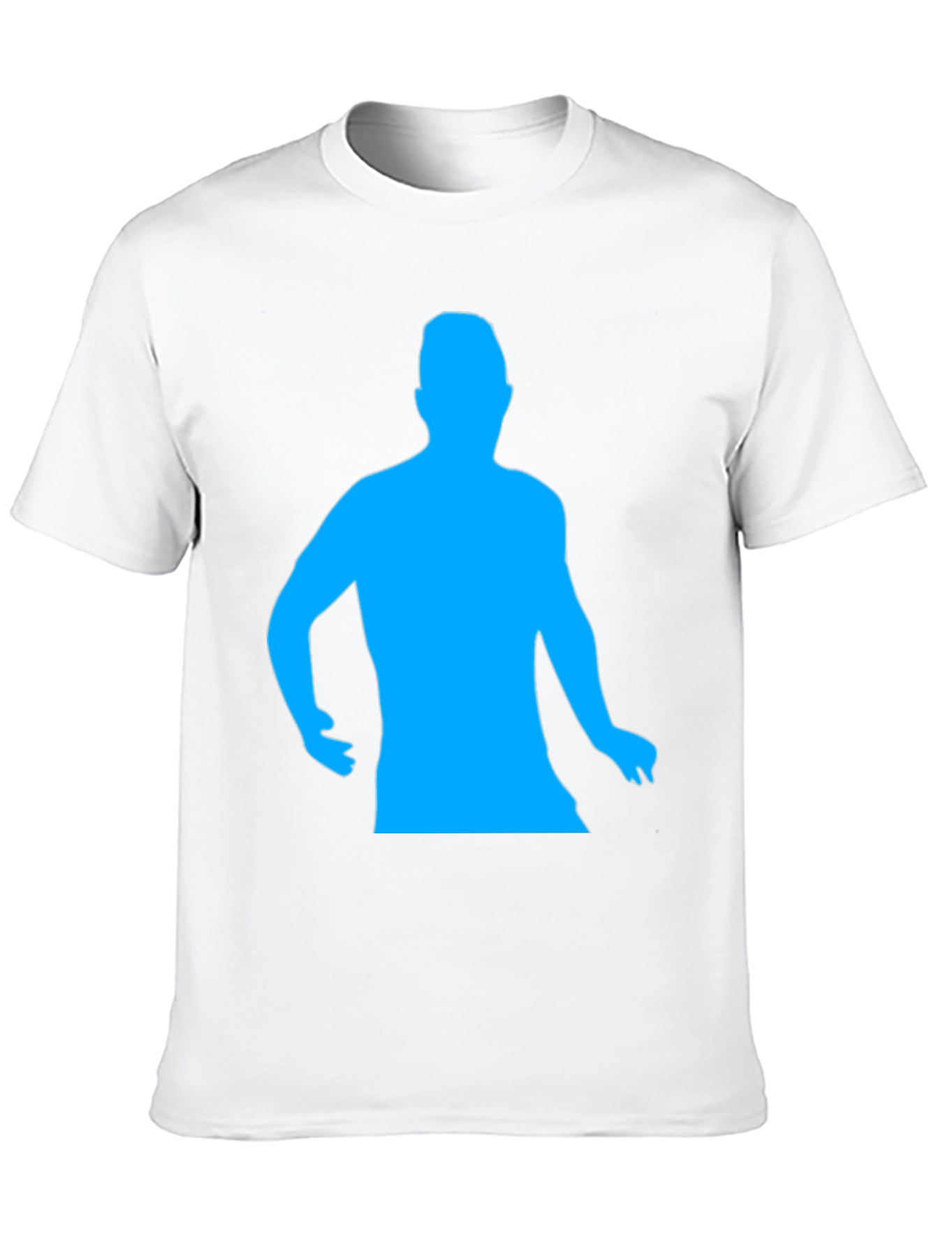 Black Cool Black T-Shirt with Blue Silhouette view 10