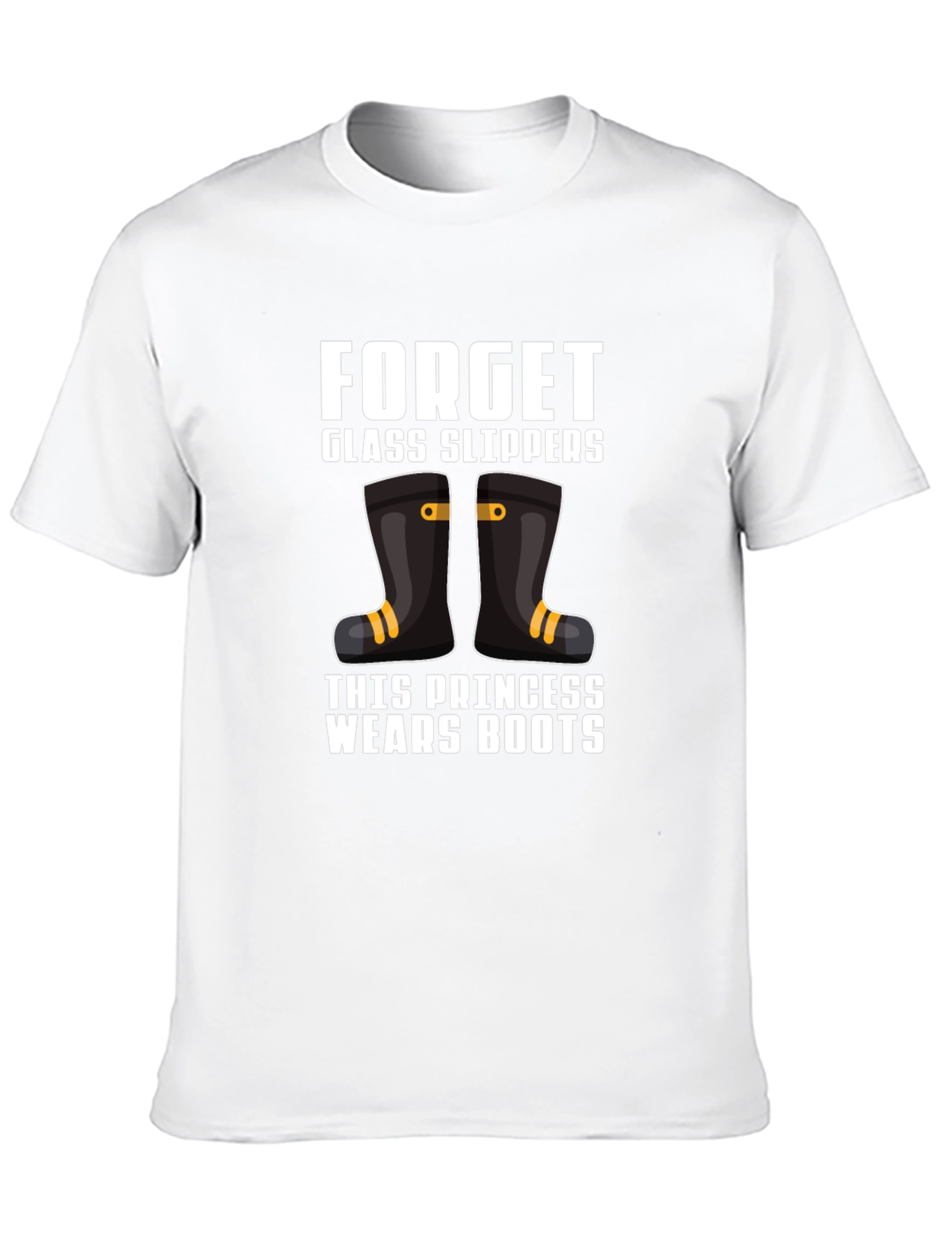 Black Forget Glass Slippers Princess Wears Boots T-Shirt view 10