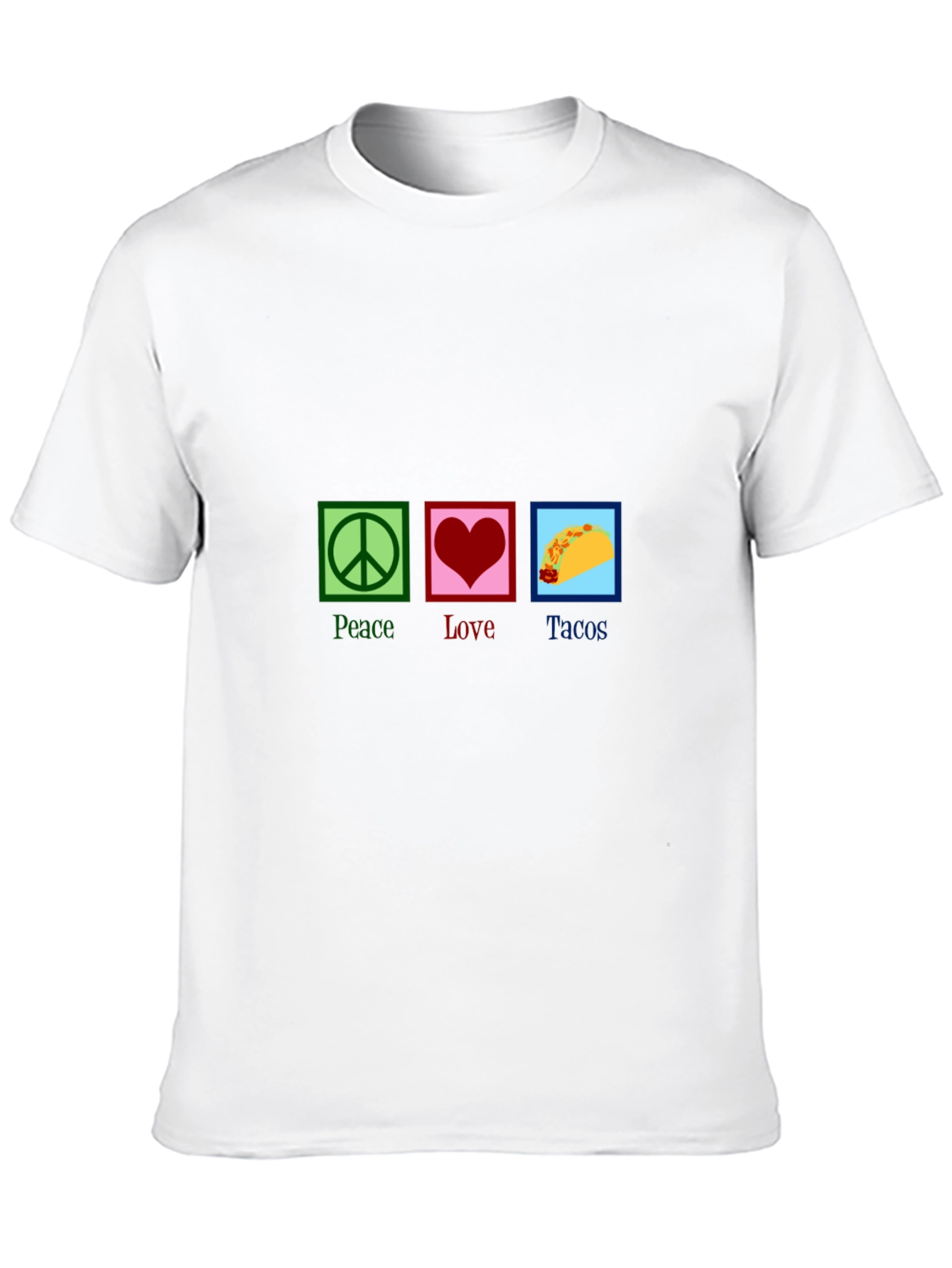 Black Peace Love Tacos Graphic Tee - Unisex Short Sleeve T-Shirt view 10