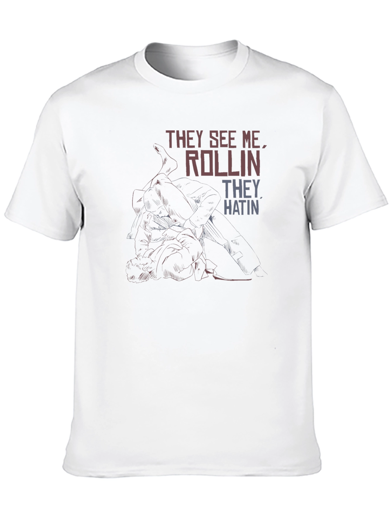 Black They See Me Rollin' Black Graphic T-Shirt view 10