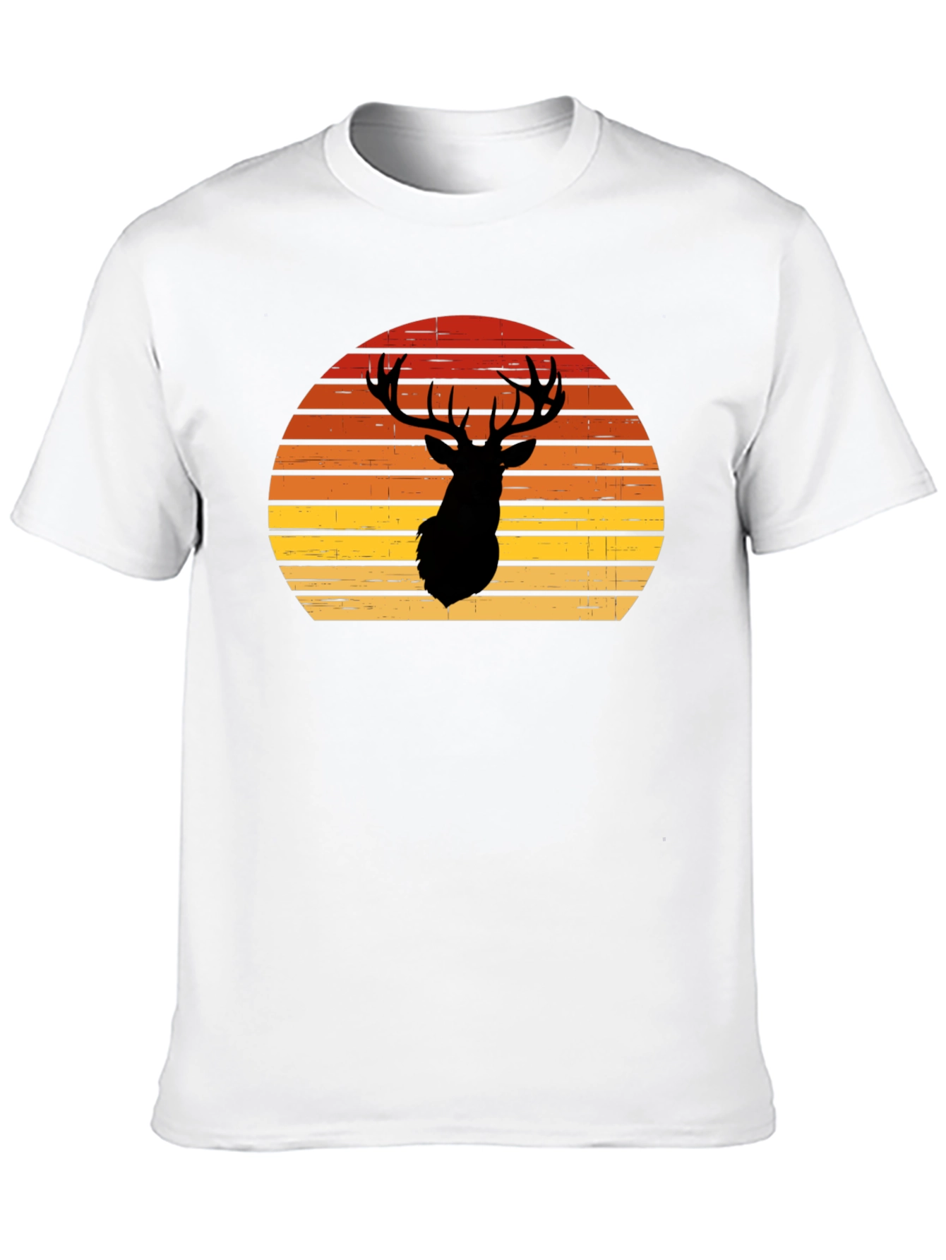 Black Retro Deer Silhouette T-Shirt view 10