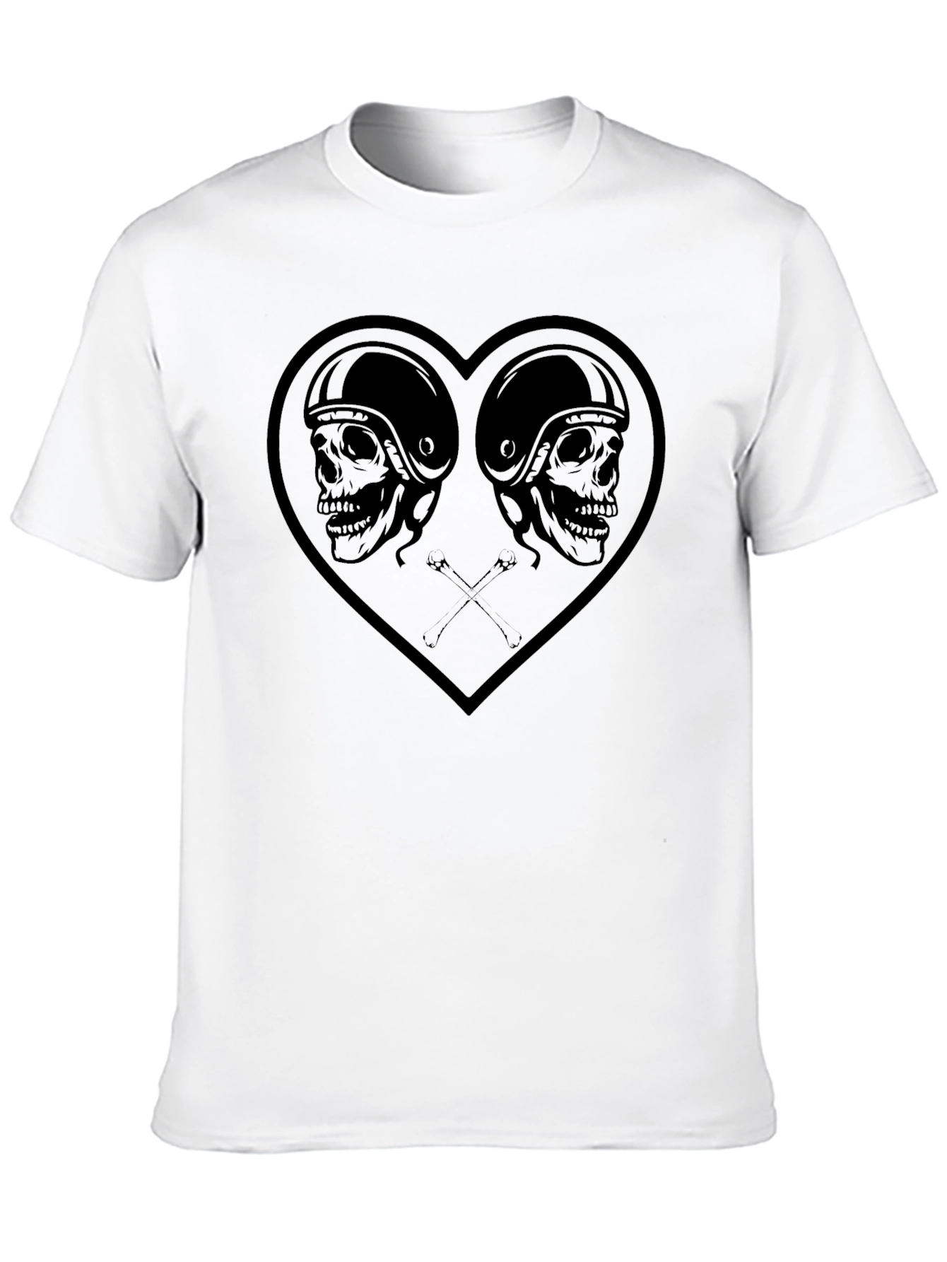 Black Skull Heart Graphic Tee - Men's Black T-Shirt view 10