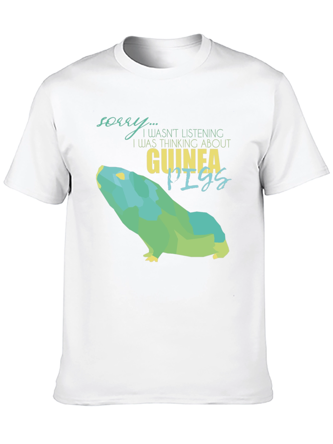 Black Guinea Pig Lover Graphic Tee - Sorry Not Listening T-Shirt view 10