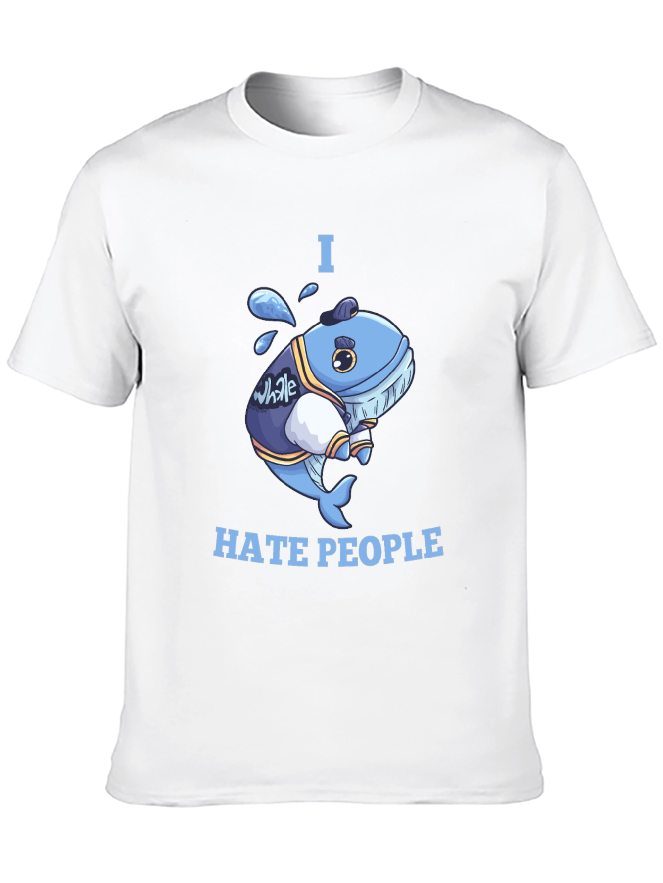 Black I Hate People Whale T-Shirt view 10
