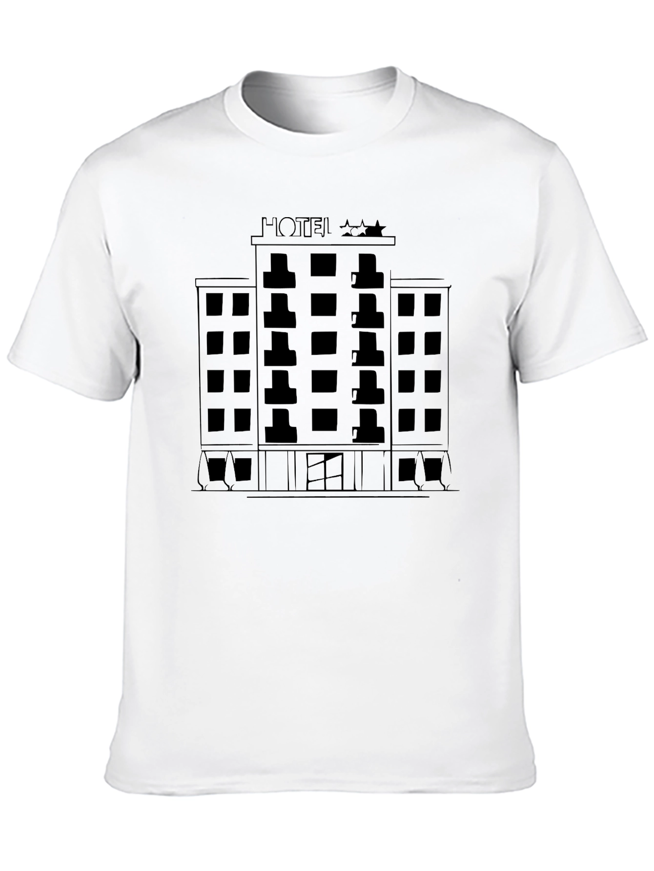 Black Hotel Graphic Tee - Black Cotton Short Sleeve view 10