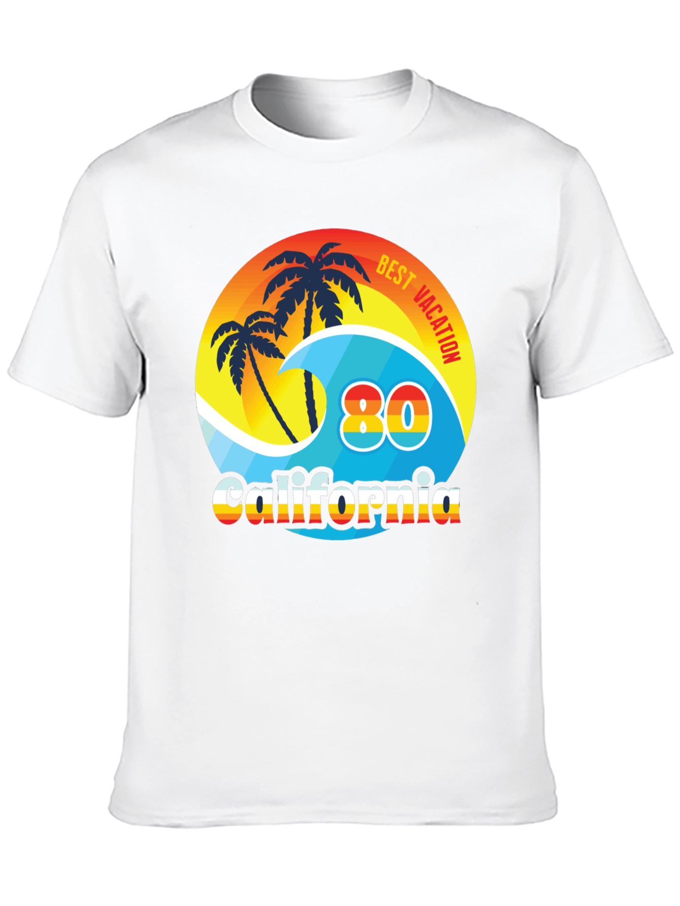 Black California 80's Best Vacation T-Shirt view 10