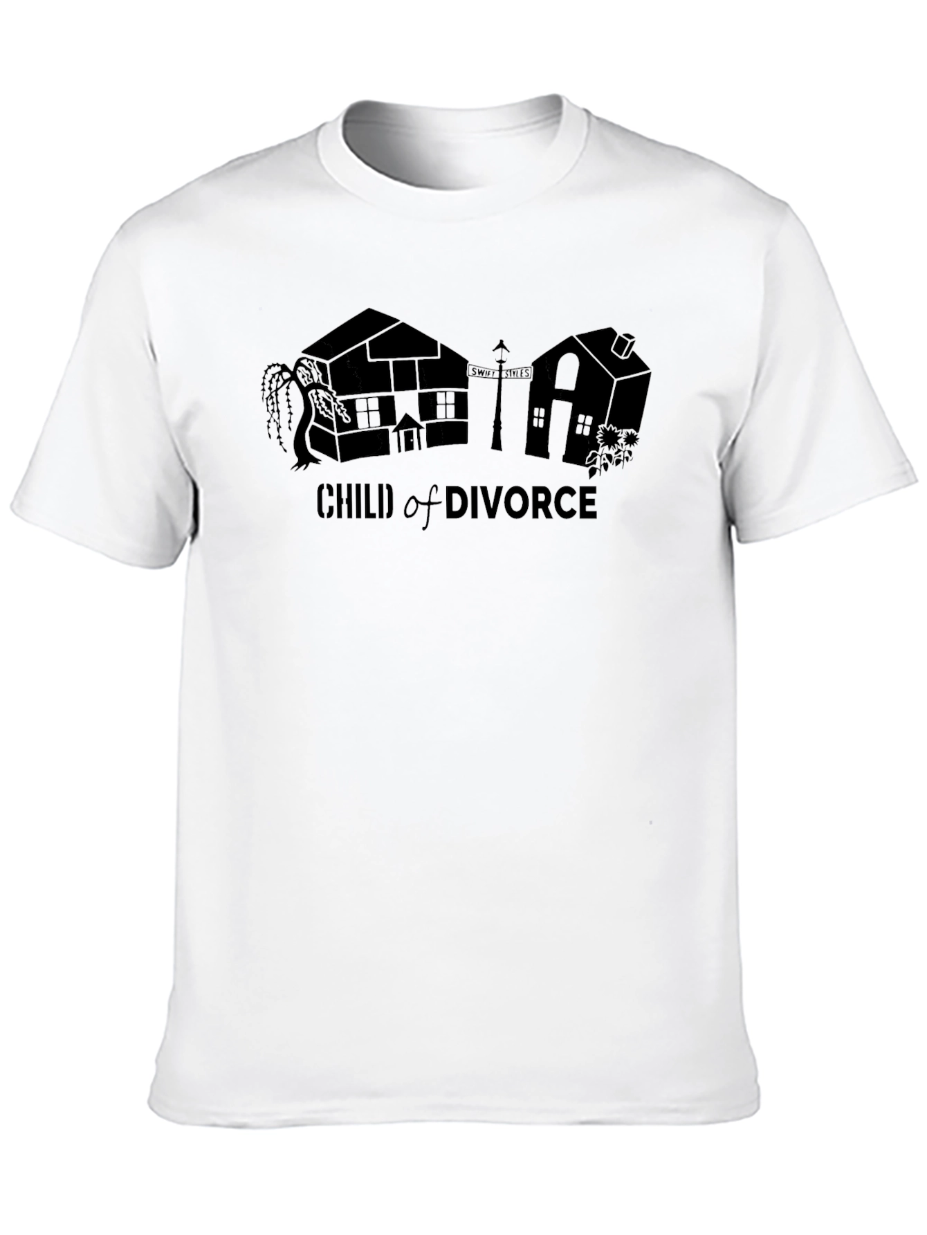 Black Child of Divorce Graphic Tee - Black Cotton T-Shirt view 10