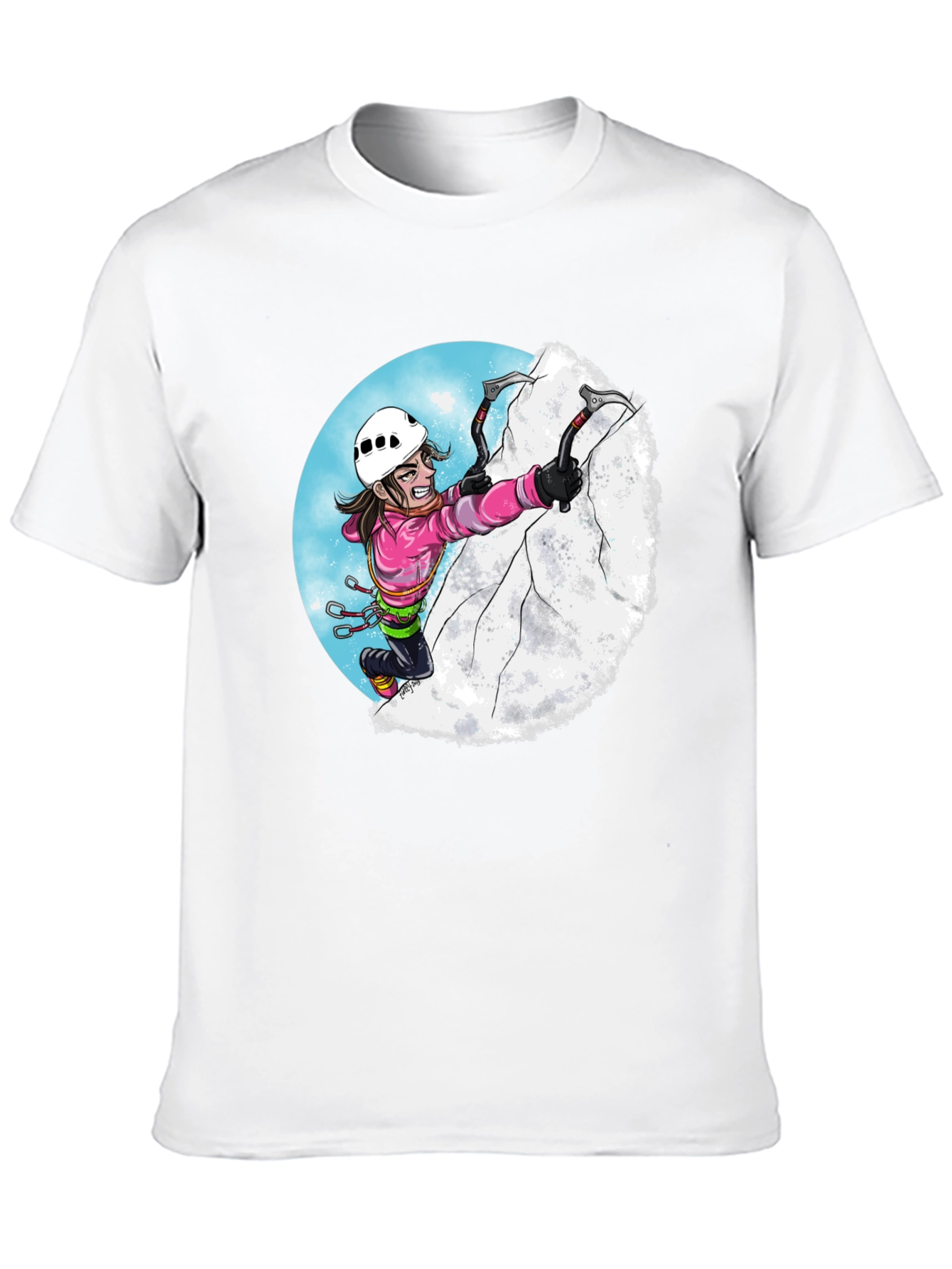 Black Climbing Cartoon Graphic Tee view 10