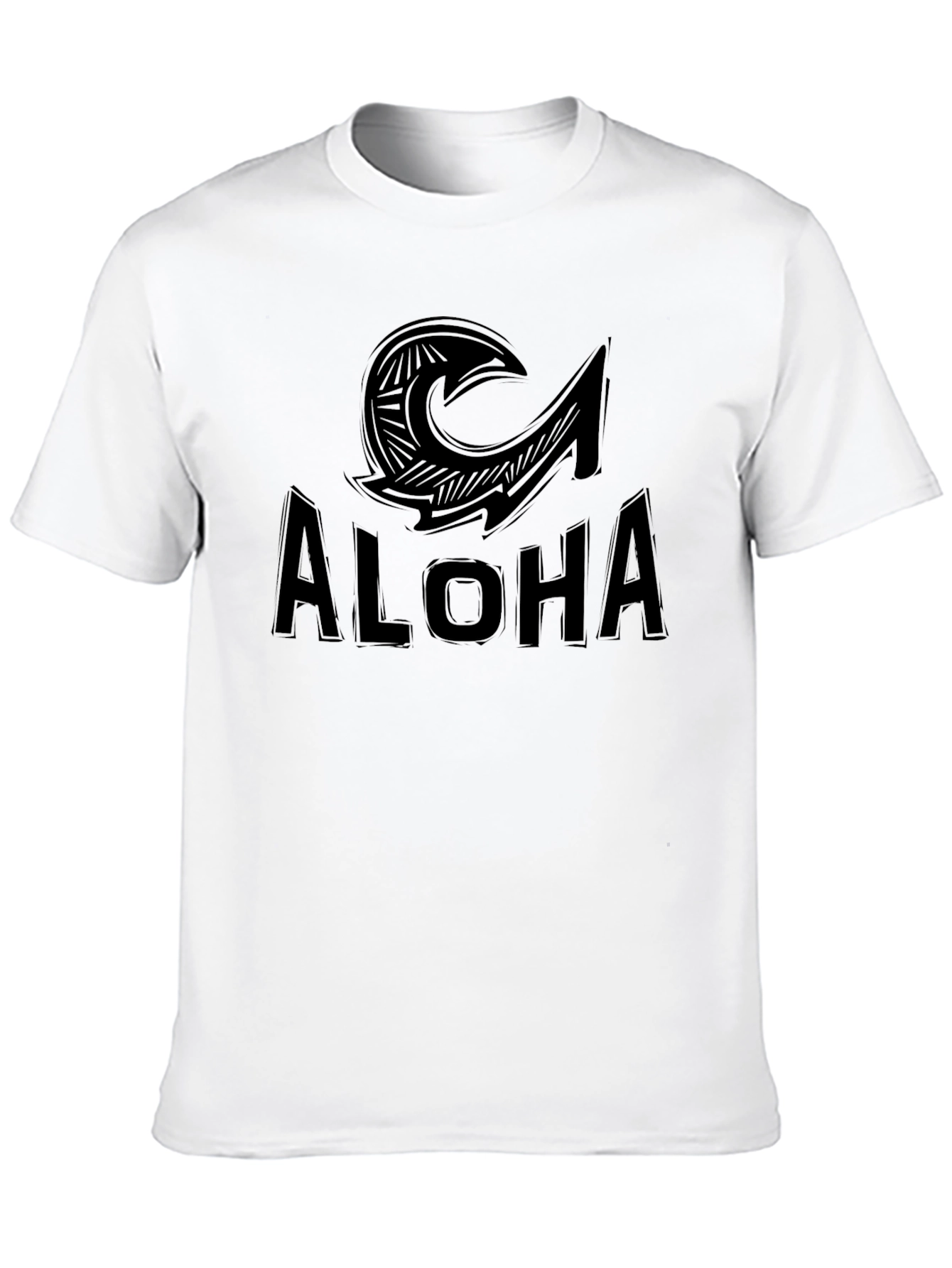 Black Aloha Tribal Hook Graphic Tee - Black view 10