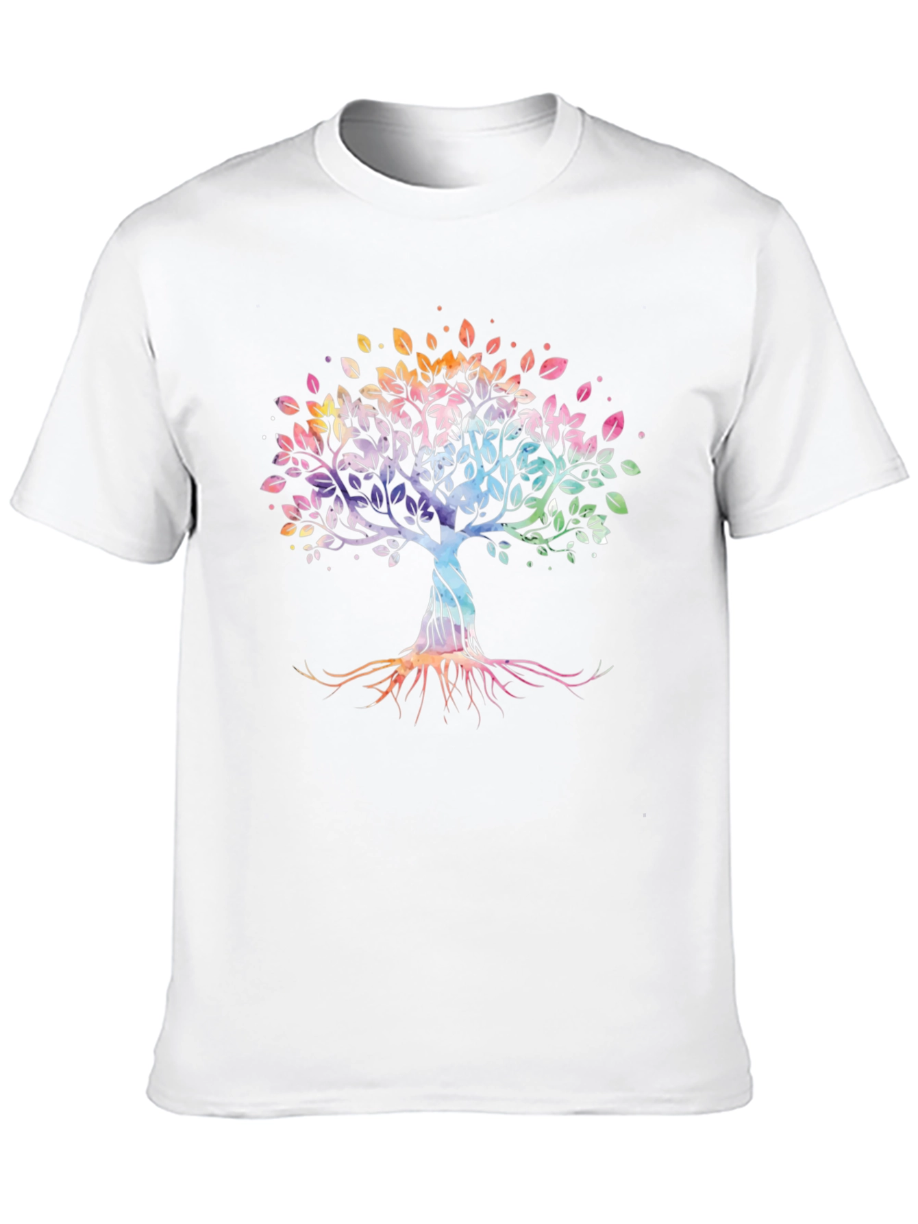 Black Watercolor Tree of Life Black T-Shirt view 10
