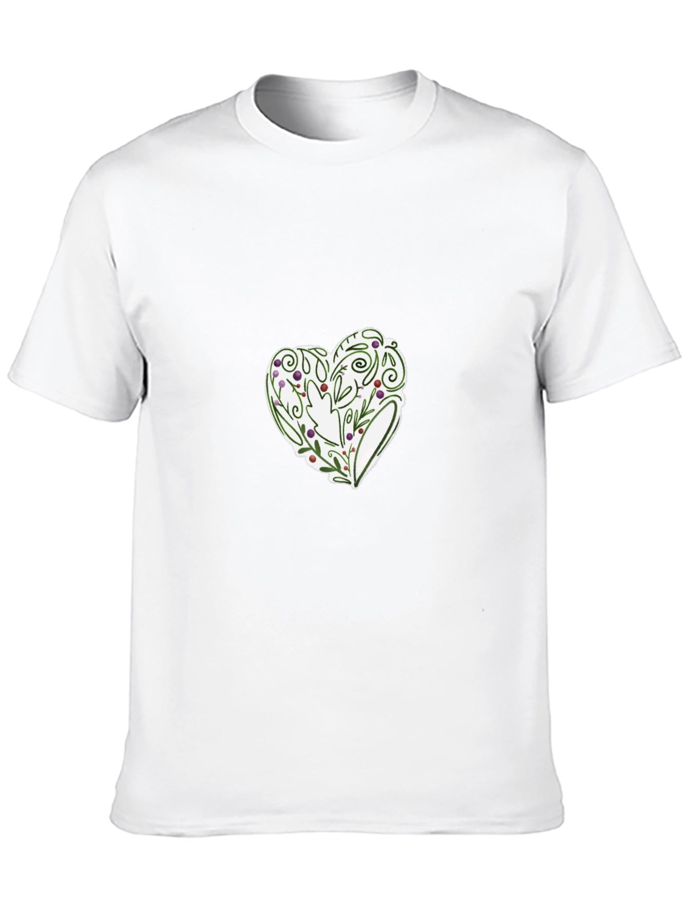 Black Floral Heart Graphic Tee - Stylish Black T-Shirt view 10