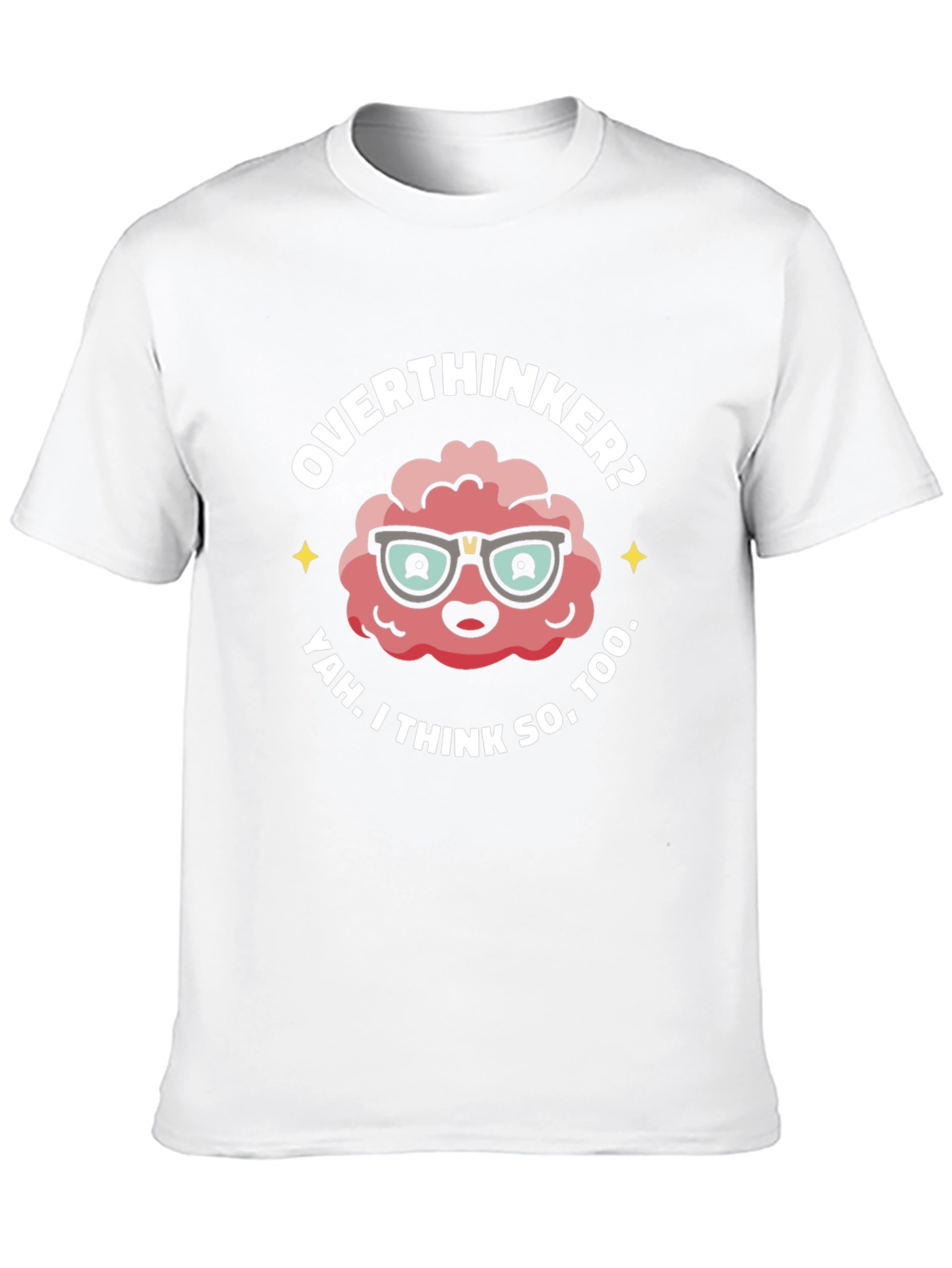 Black Overthinker Graphic T-Shirt - Funny Brain Tee view 10