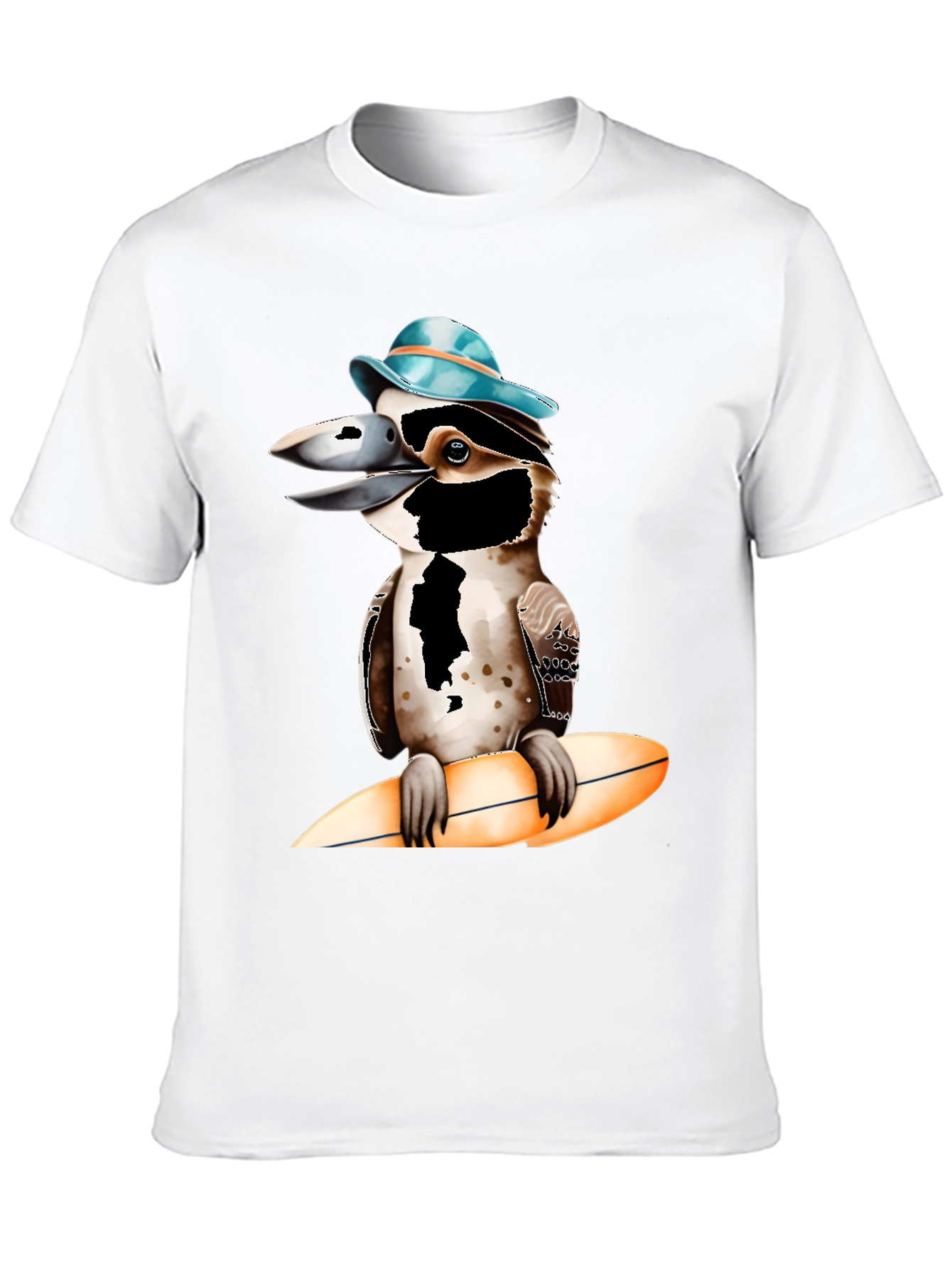 Black Kookaburra Surfer T-Shirt - Cool Bird Design view 10