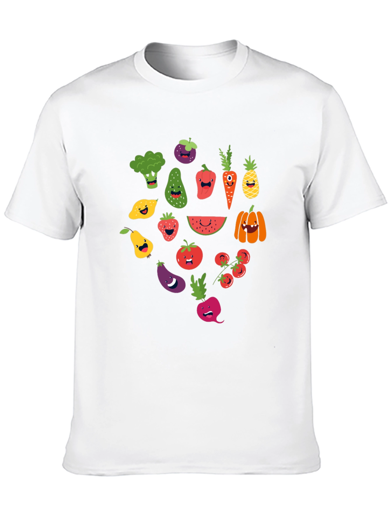 Black Whimsical Veggie T-Shirt - Fun Foodie Fashion view 10