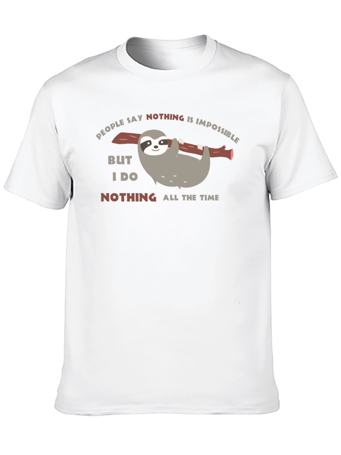 Black Funny Sloth Nothing All The Time Black T-Shirt view 10