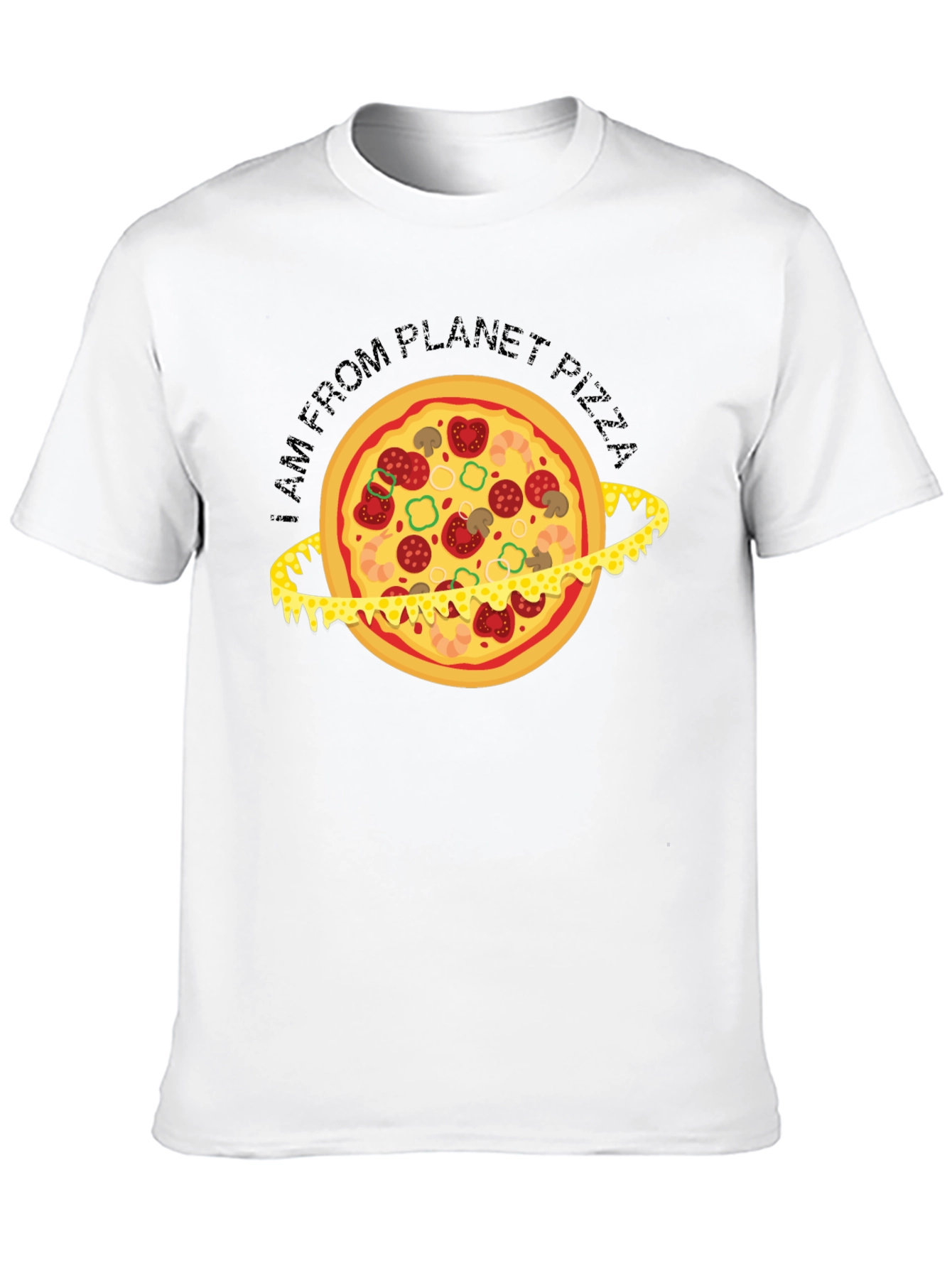 Black Planet Pizza T-Shirt - Black Graphic Tee view 10