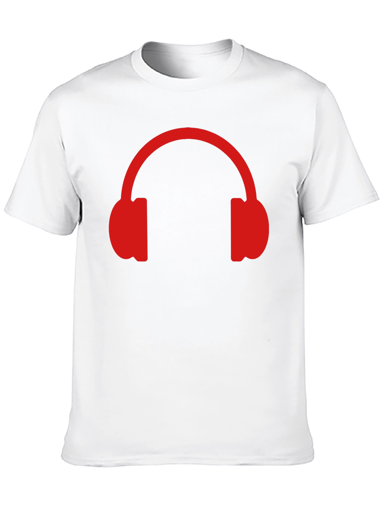 Black Red Headphone Graphic T-Shirt - Music Lover Tee view 10