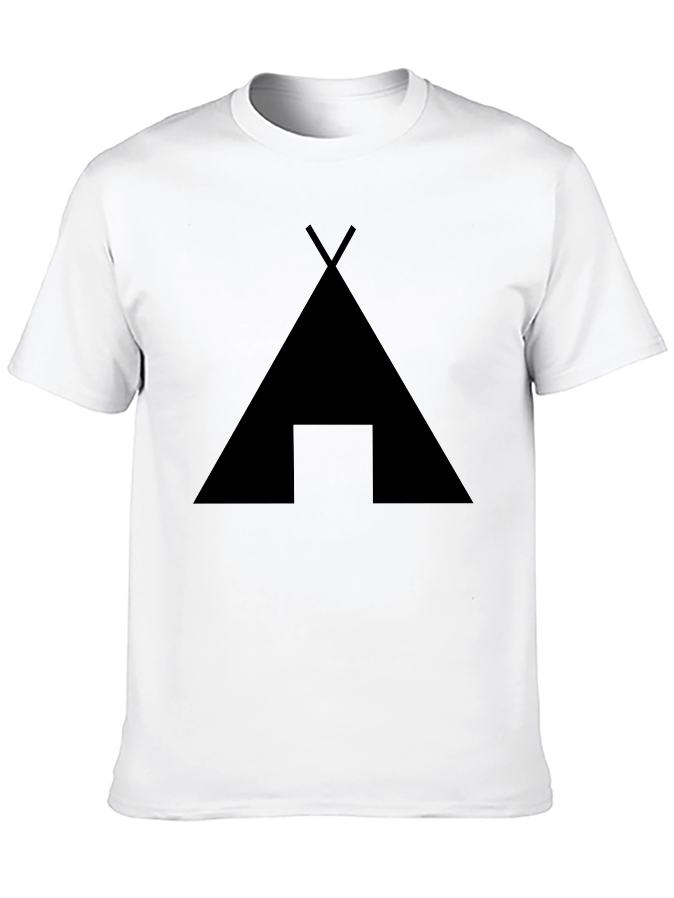 Black Minimalist Teepee Graphic T-Shirt - Black view 10