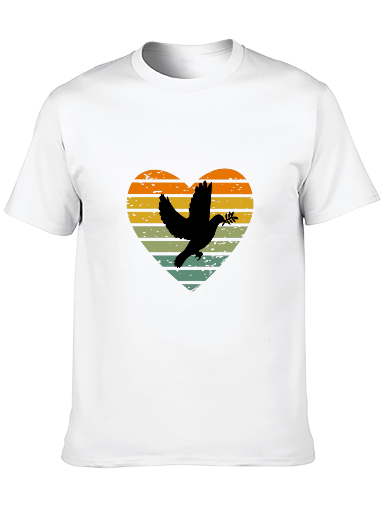 Dove Heart Graphic T-Shirt - Peace & Love Design - 10