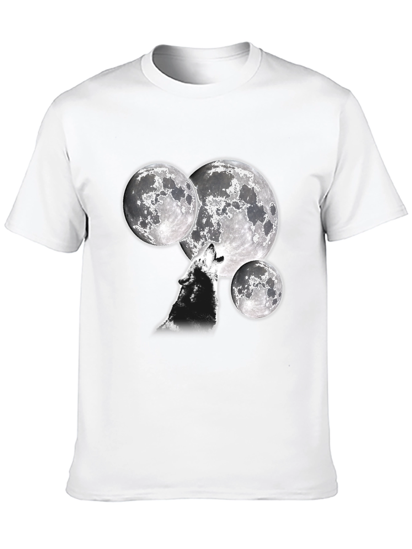 Black Wolf Howling at Moon T-Shirt view 10