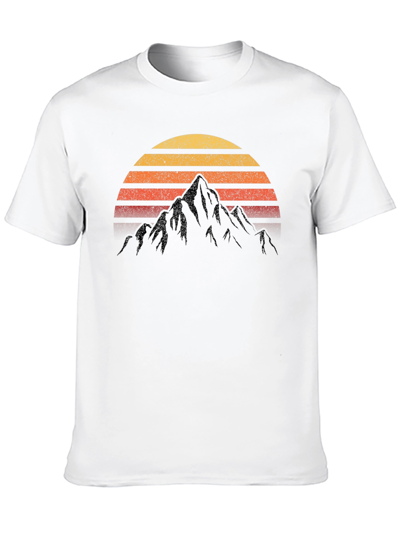 Black Retro Mountain Sunset T-Shirt view 10