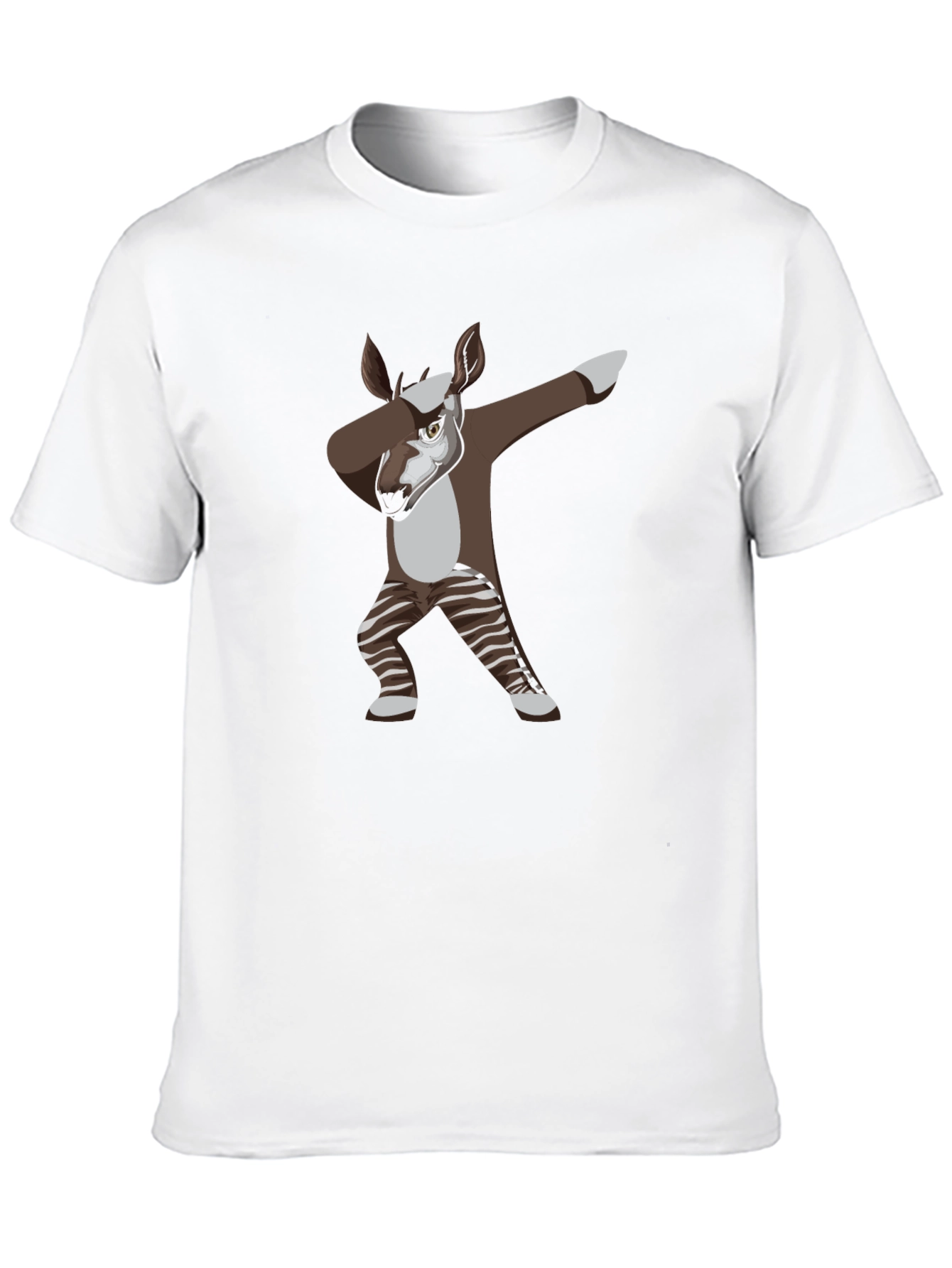 Black Dabbing Okapi Graphic Tee - Cool Animal T-Shirt view 10