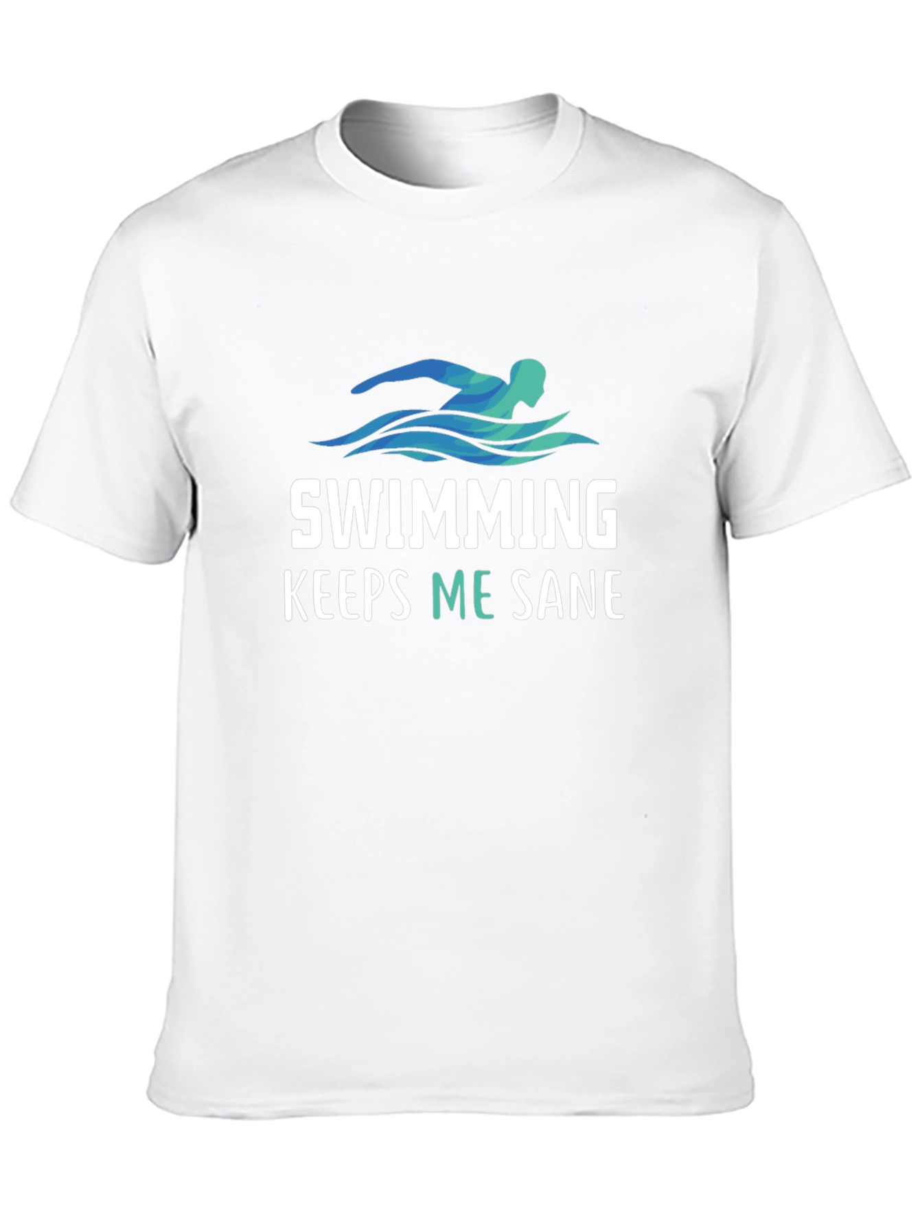 Black Swimming Keeps Me Sane T-Shirt view 10
