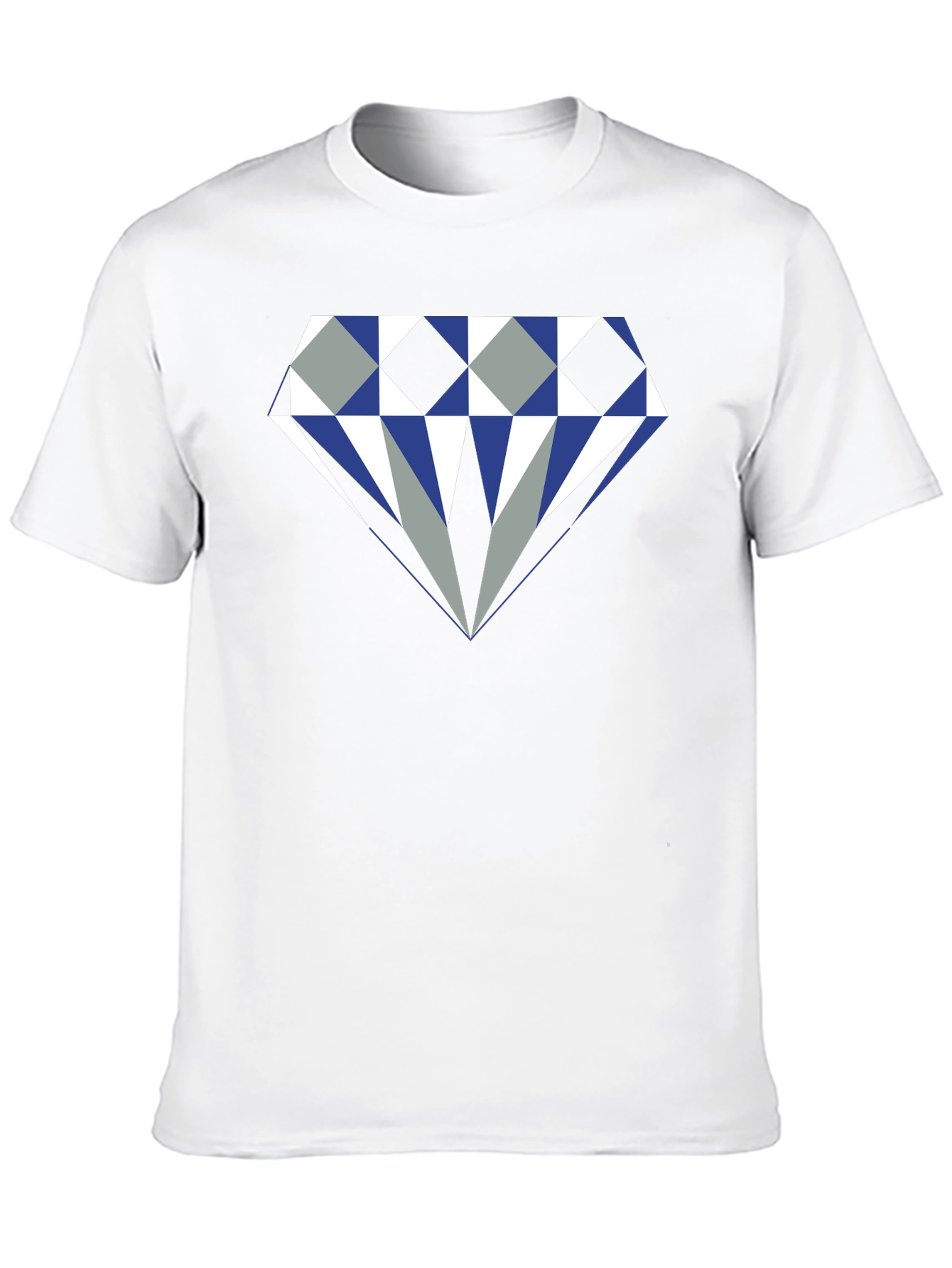 Black Geometric Diamond Graphic Print Men's Tee view 10