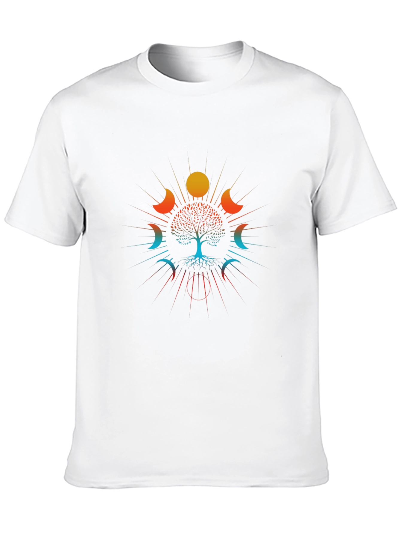 Black Mystic Tree of Life Phases Graphic Tee view 10