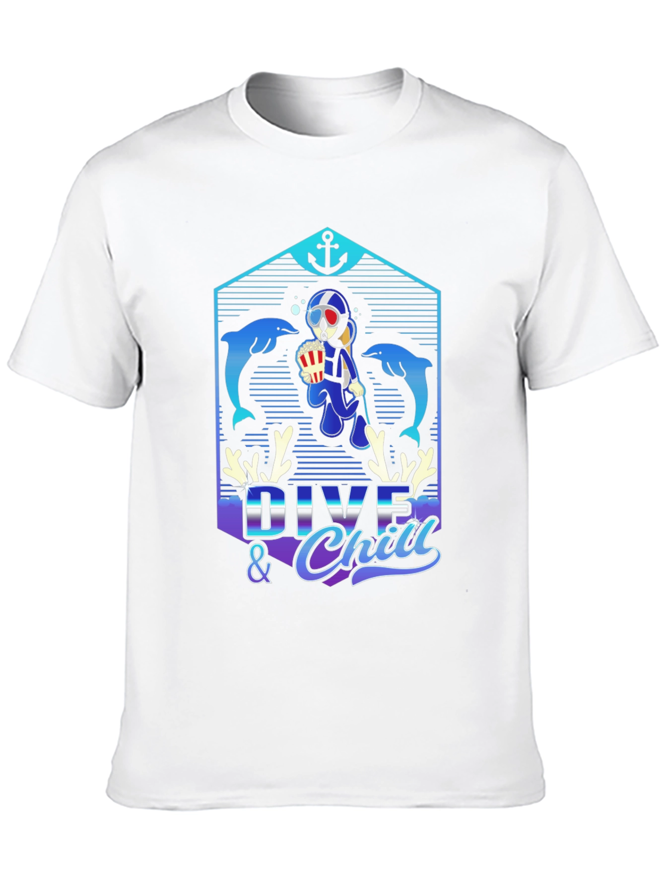 Black Dive & Chill Graphic T-Shirt view 10