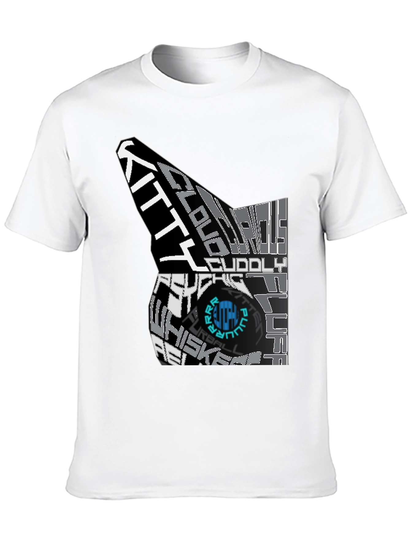 Black Cool Cat Typography T-Shirt view 10