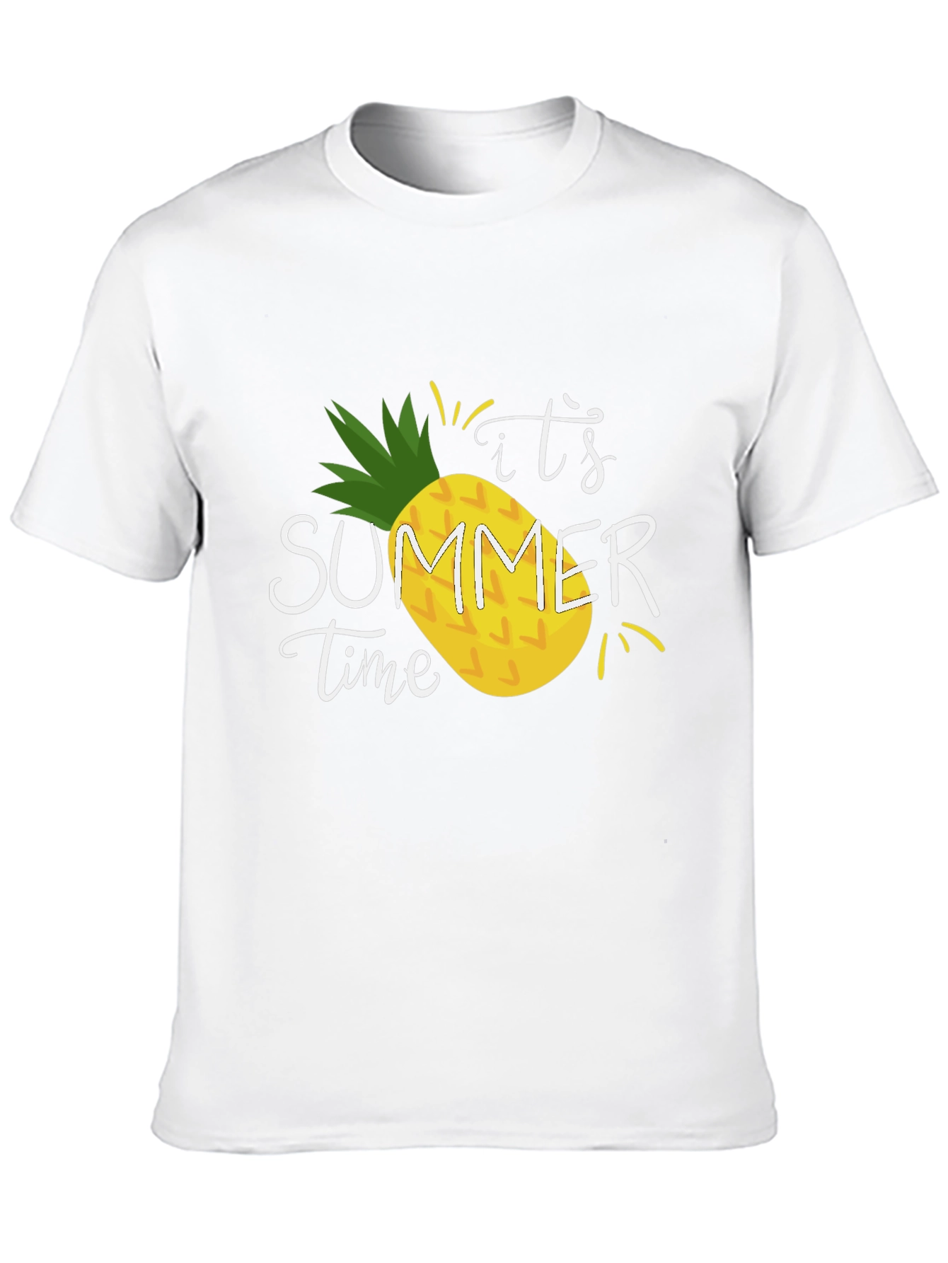 Black It's Summer Time Pineapple T-Shirt view 10